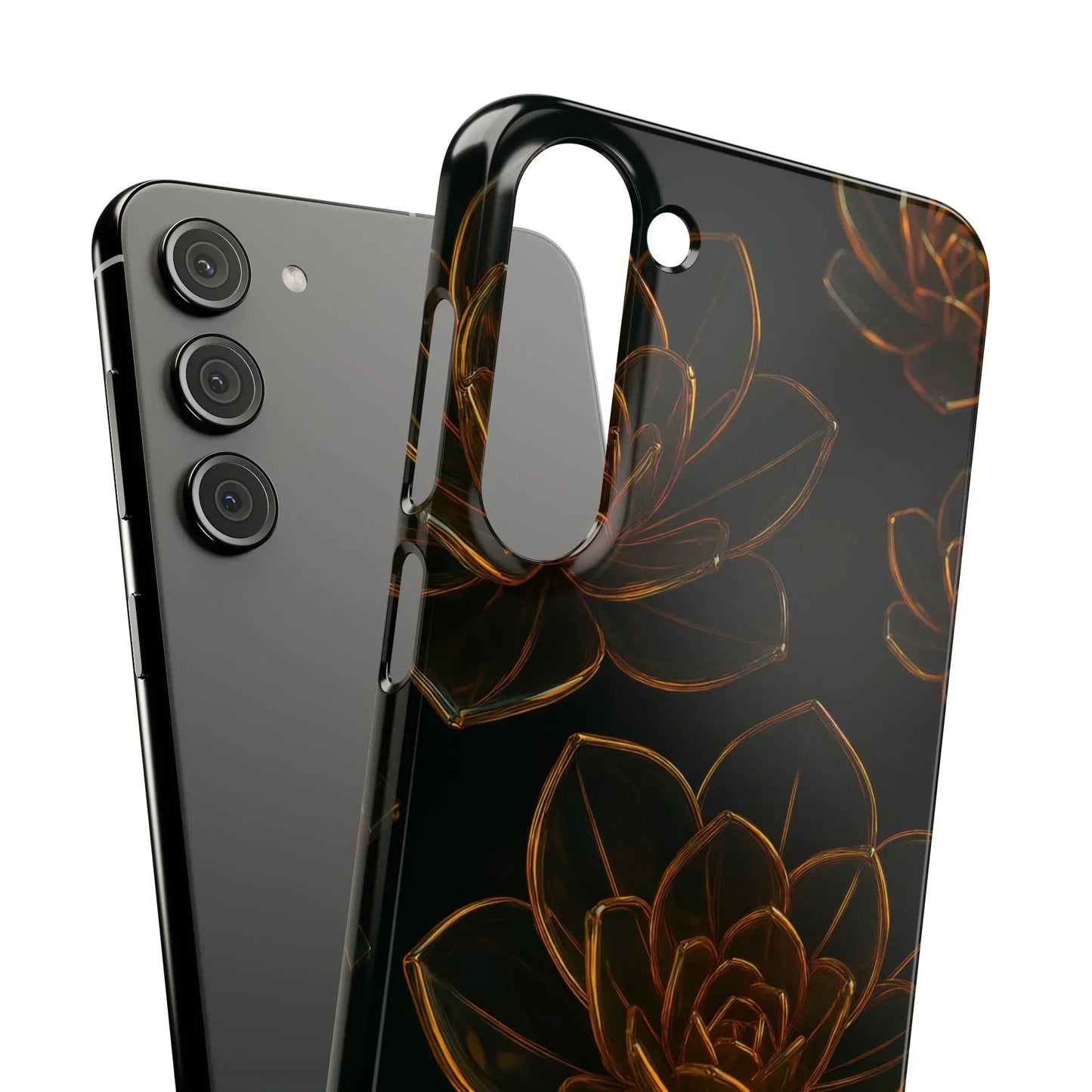 Glass Flower Phone Case for iPhone 7-16 and Galaxy S10-S24 Models