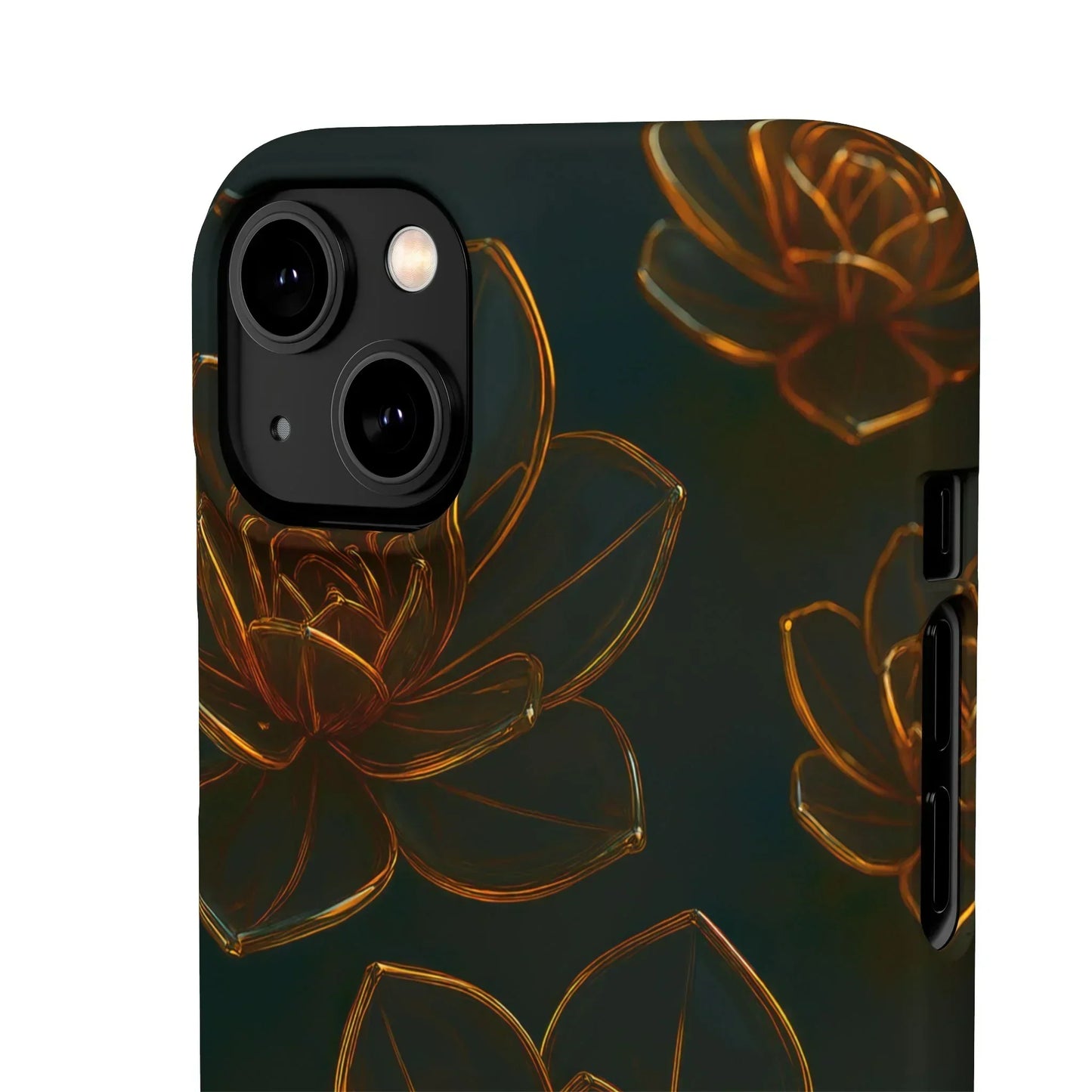 Glass Flower Phone Case for iPhone 7-16 and Galaxy S10-S24 Models