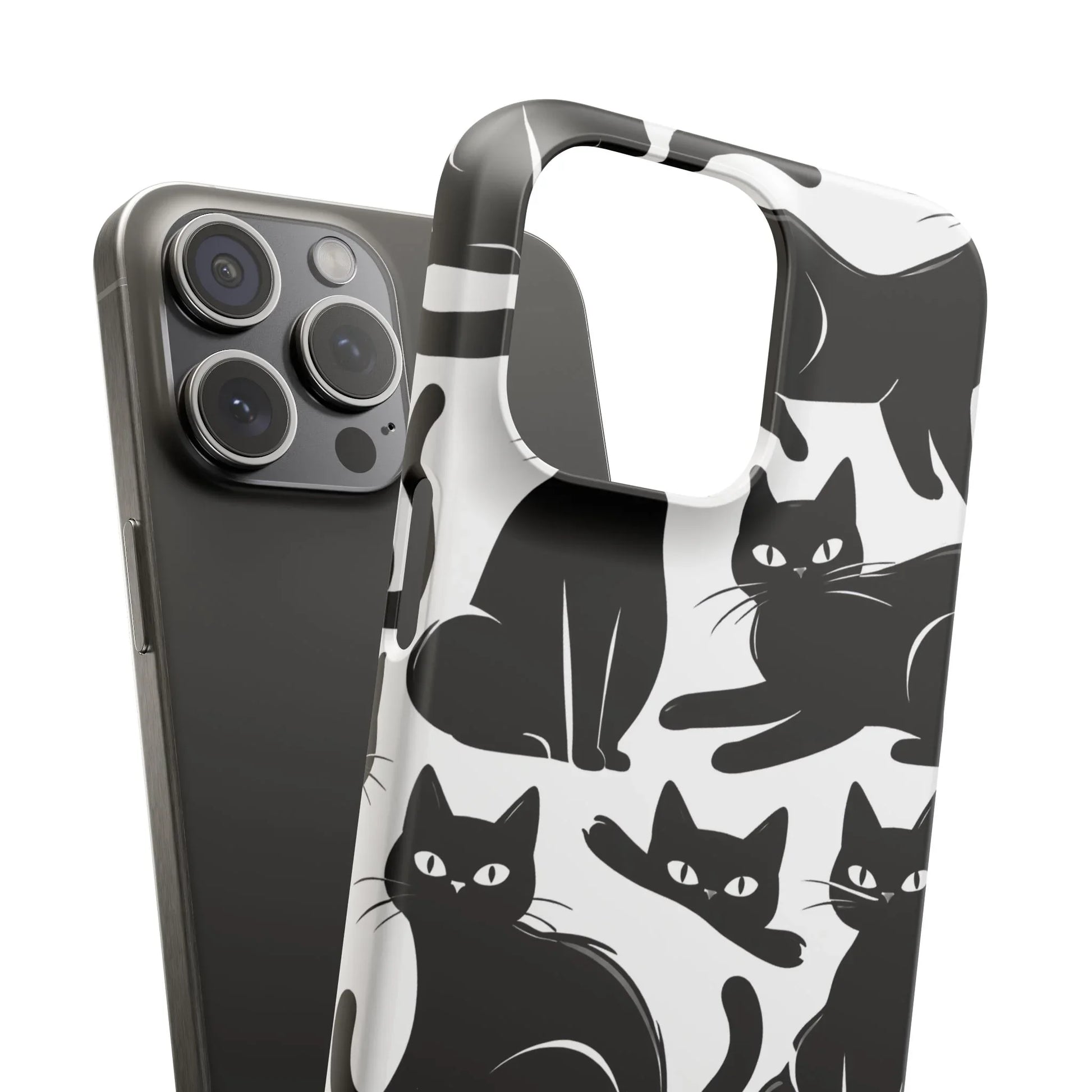 Black Cats Phone Case for iPhone 11-17 and Galaxy S20-S25 - KARARMDESIGN