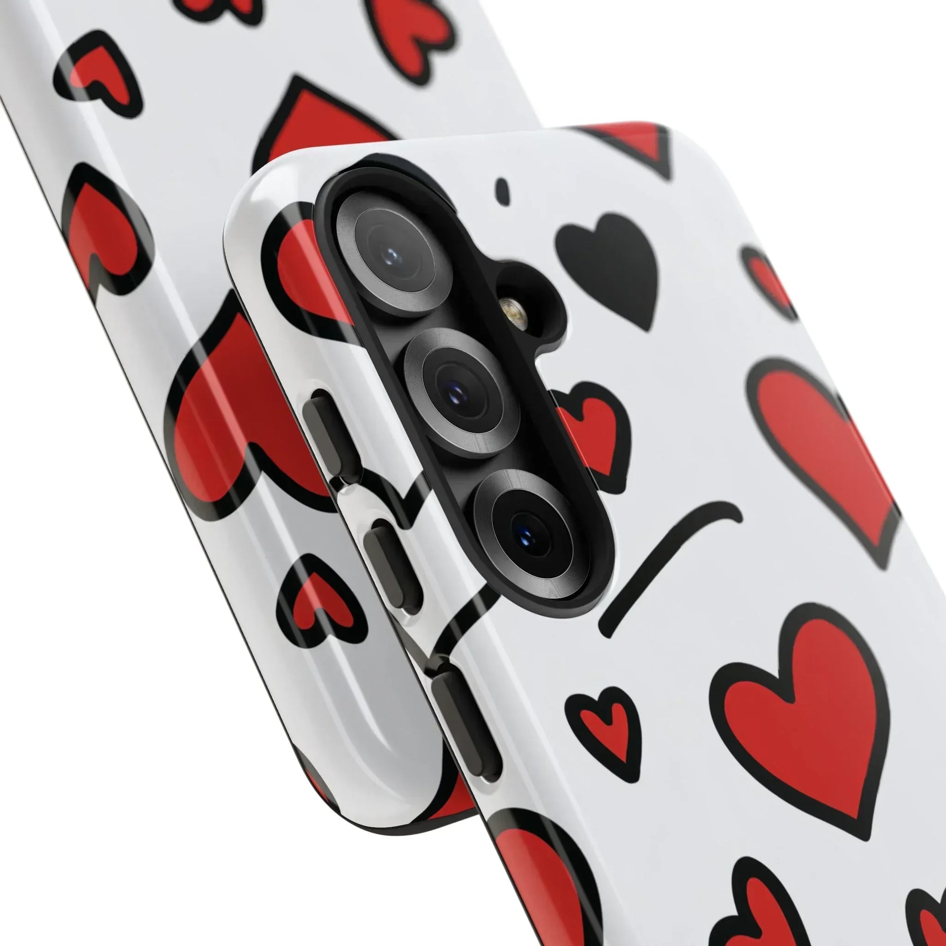 Scattered Hearts Phone Case for iPhone 11-17 and Galaxy S10-S25 - KARARMDESIGN
