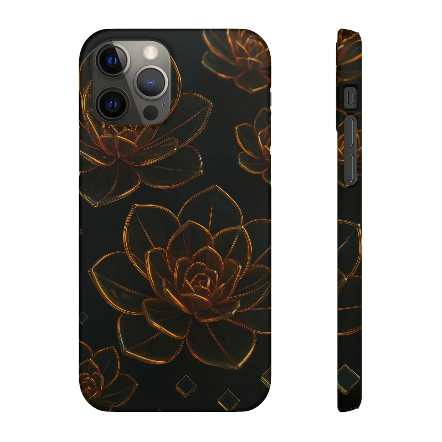 Glass Flower Phone Case for iPhone 7-16 and Galaxy S10-S24 Models