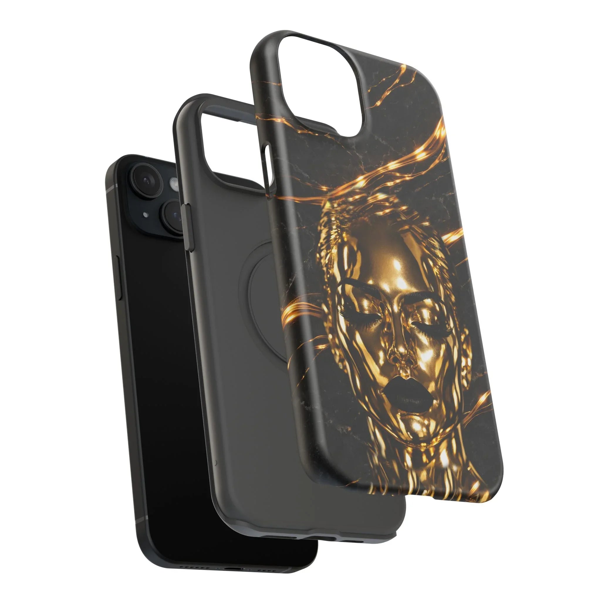 Luxury Gold Portrait Phone Case for iPhone 11-17 and Galaxy S21-S25 - KARARMDESIGN