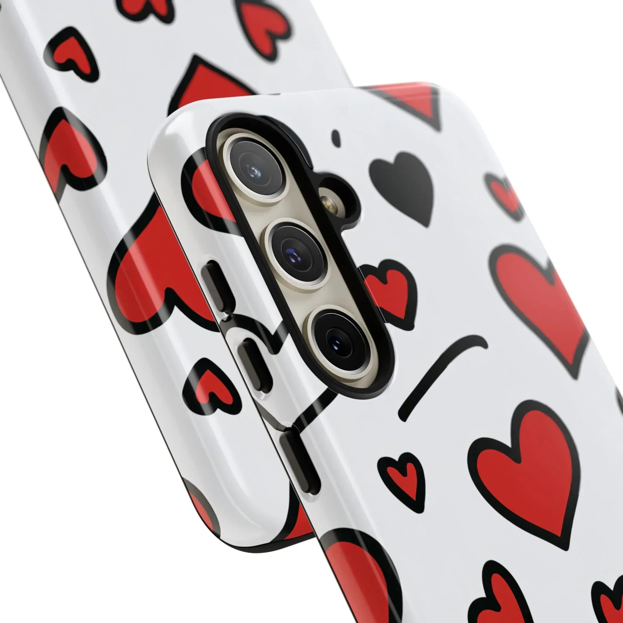 Scattered Hearts Phone Case for iPhone 11-17 and Galaxy S10-S25 - KARARMDESIGN