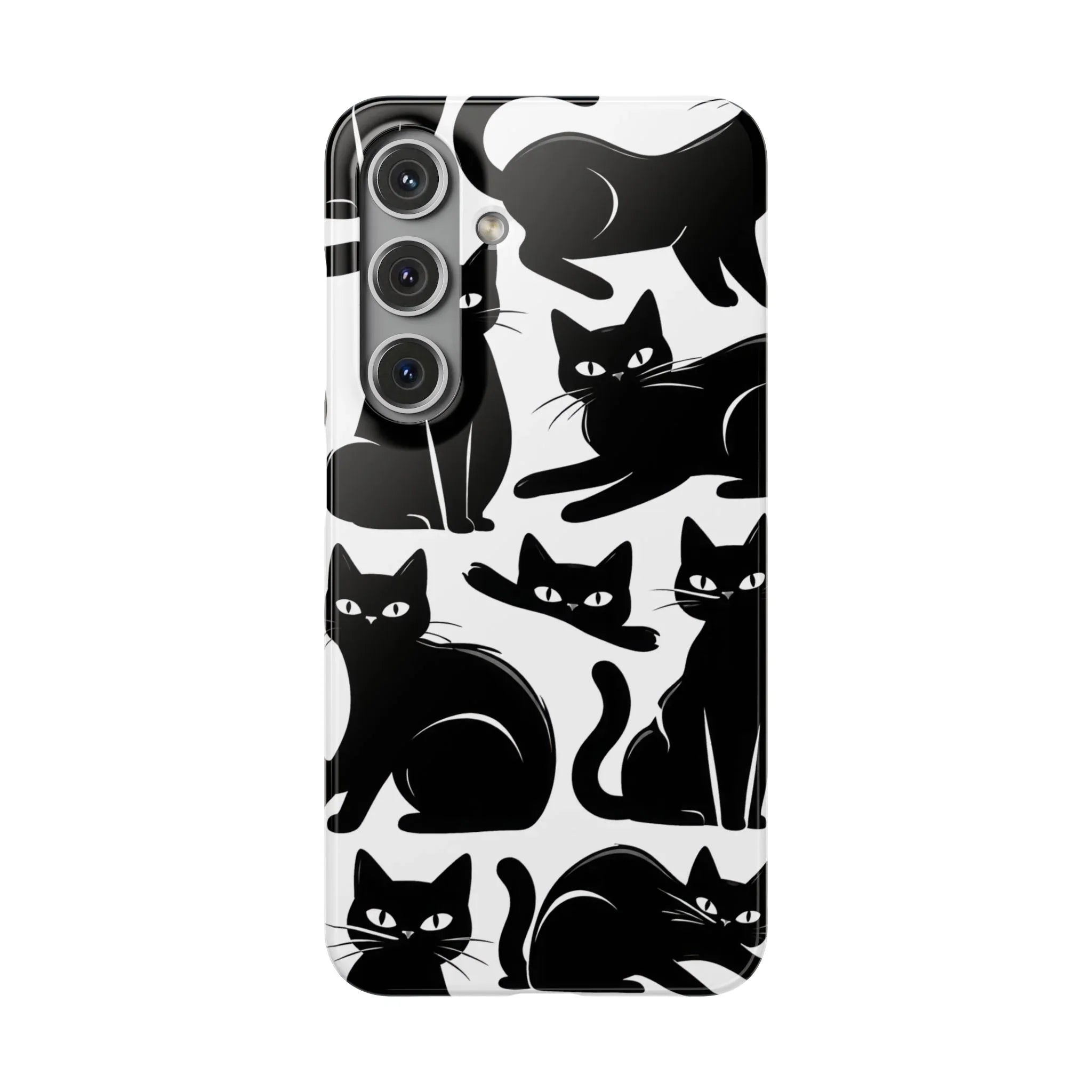 Black Cats Phone Case for iPhone 11-17 and Galaxy S20-S25 - KARARMDESIGN