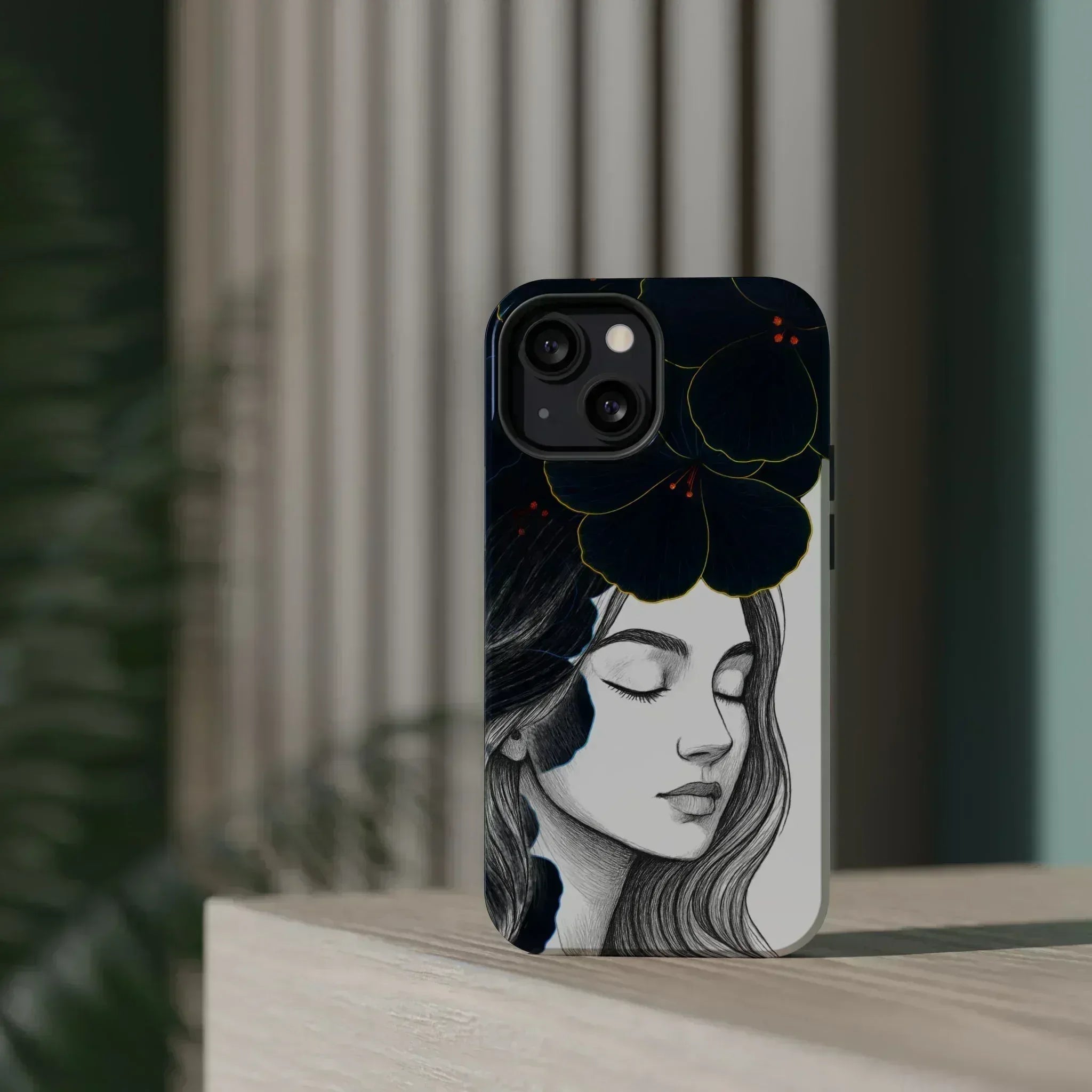 Dark Floral Elegance Phone Case for iPhone 13-16 - KARARMDESIGN