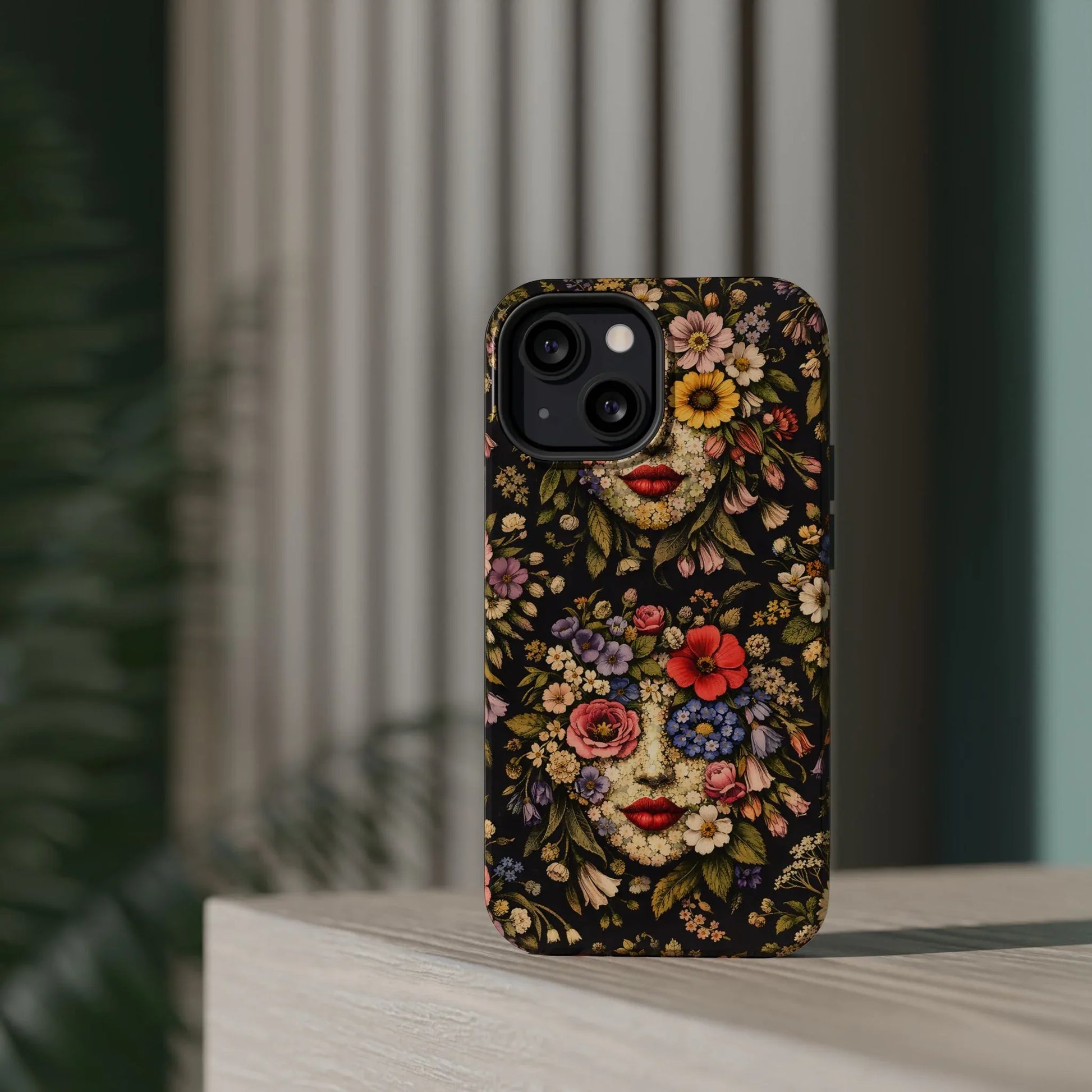 Vintage Flower Face Phone Case for iPhone 13-17 - KARARMDESIGN