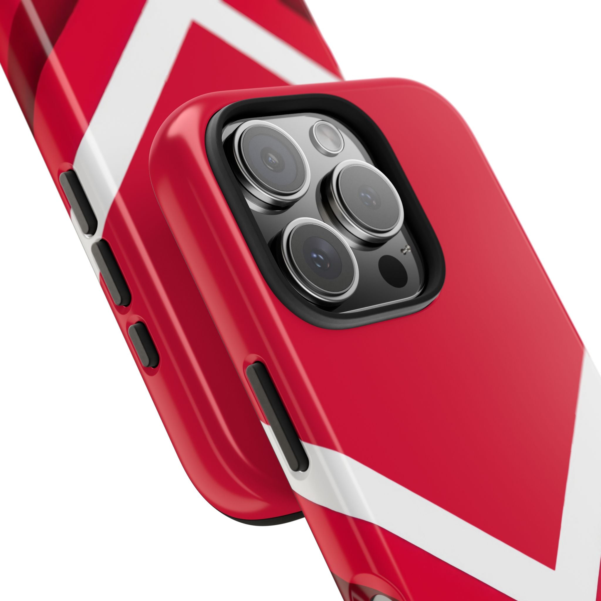 Red Chevron Armor Phone Case for iPhone 11–16 & Galaxy S21–S24