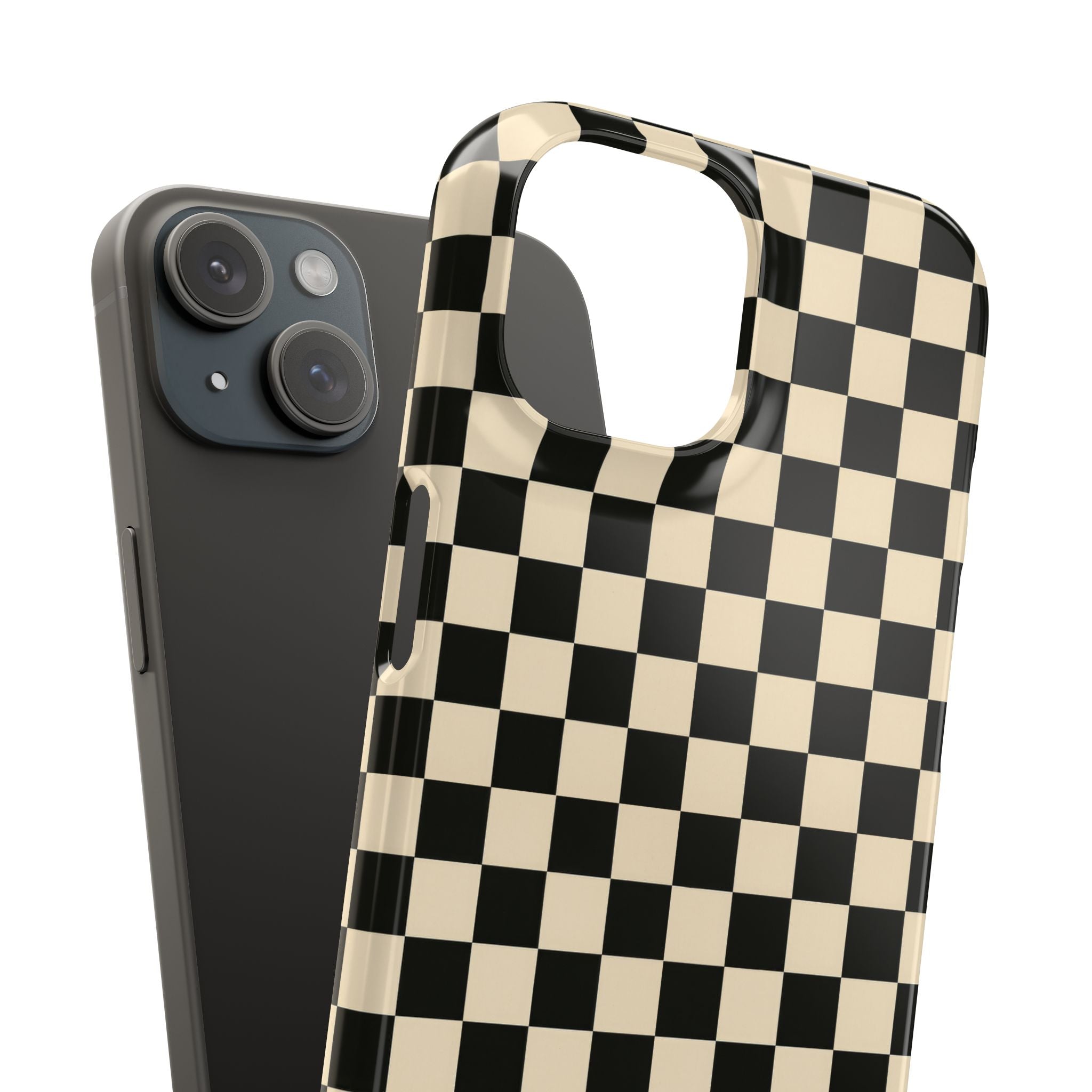 Stylish Matte Checker Phone Case for iPhone 11-17 & Galaxy S20-S26