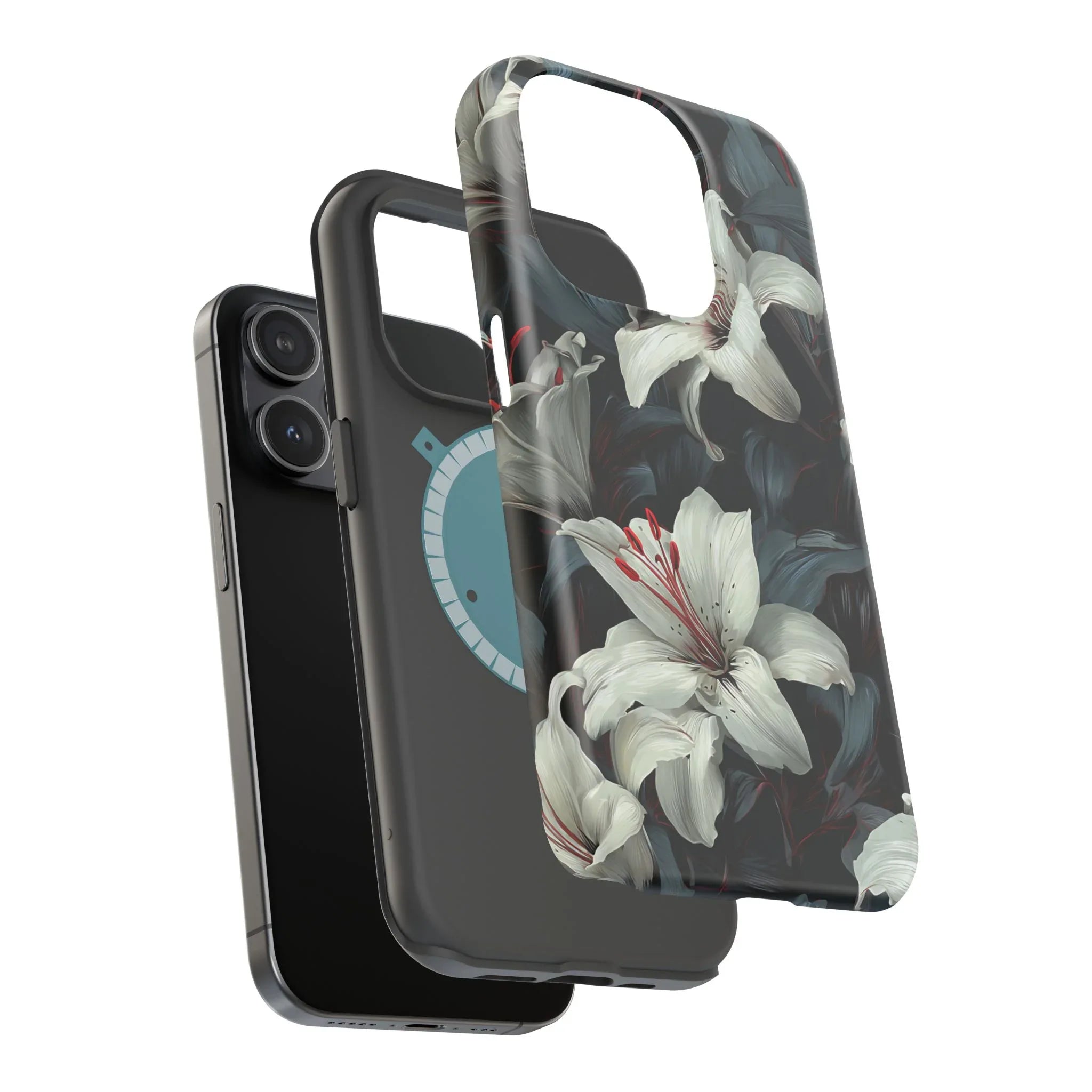 White Lily Floral Phone Case for iPhone 13-17 - KARARMDESIGN
