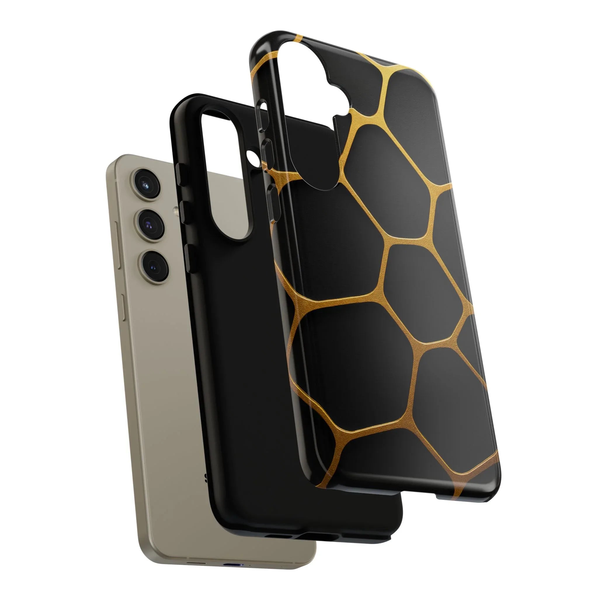 Golden Cellscape Phone Case for iPhone 8-17 and Galaxy S20-S25 - KARARMDESIGN