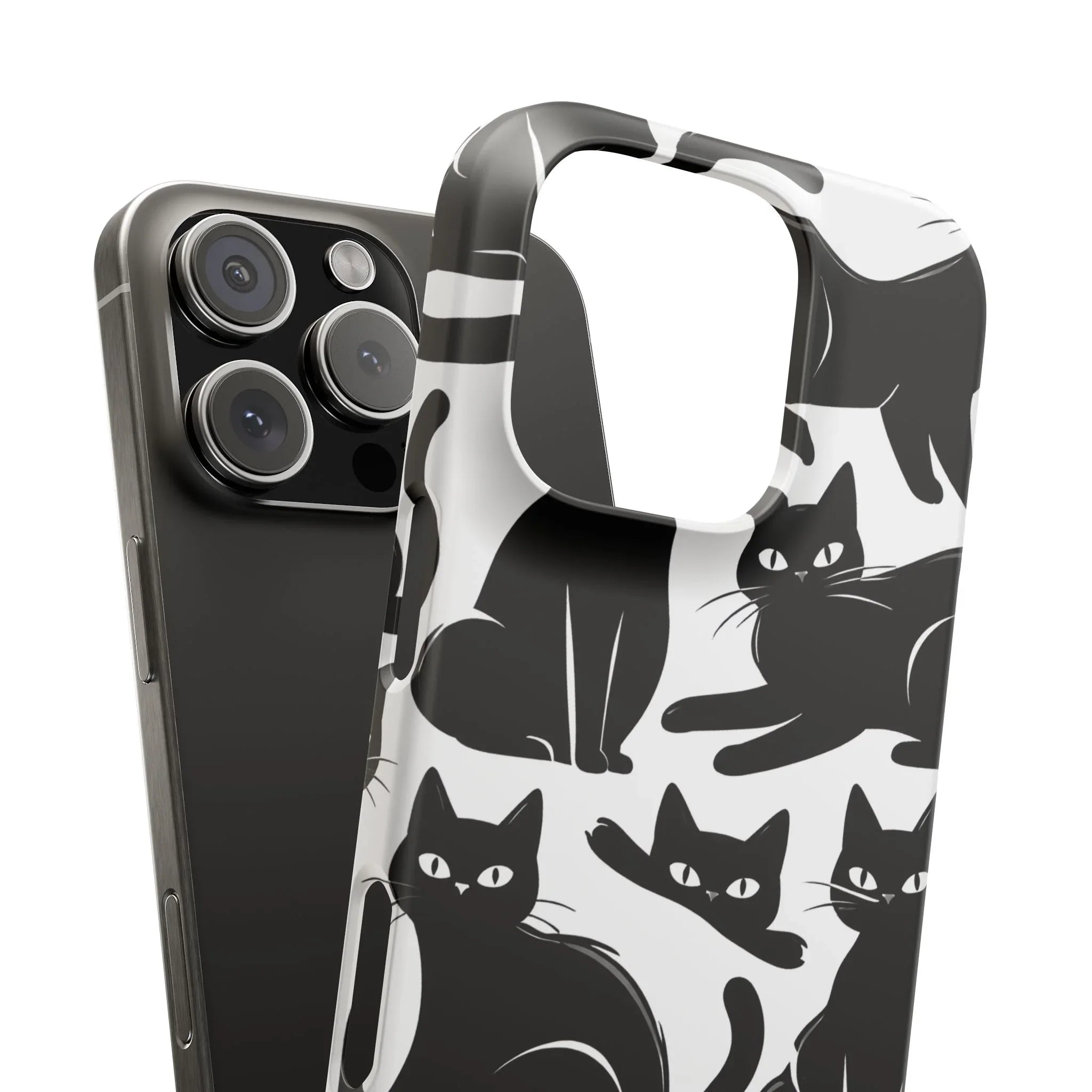 Black Cats Phone Case for iPhone 11-17 and Galaxy S20-S25 - KARARMDESIGN