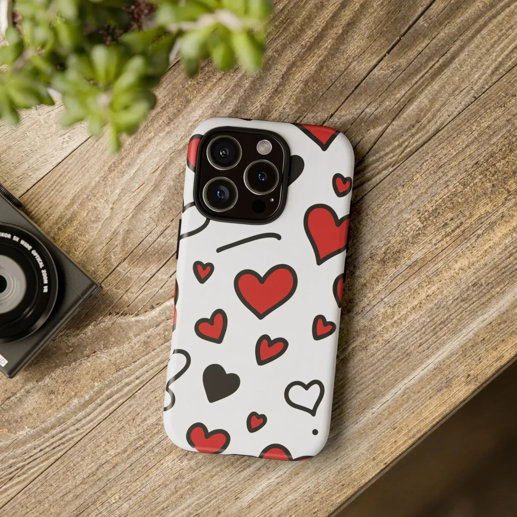 Scattered Hearts Phone Case for iPhone 11-17 and Galaxy S10-S25 - KARARMDESIGN