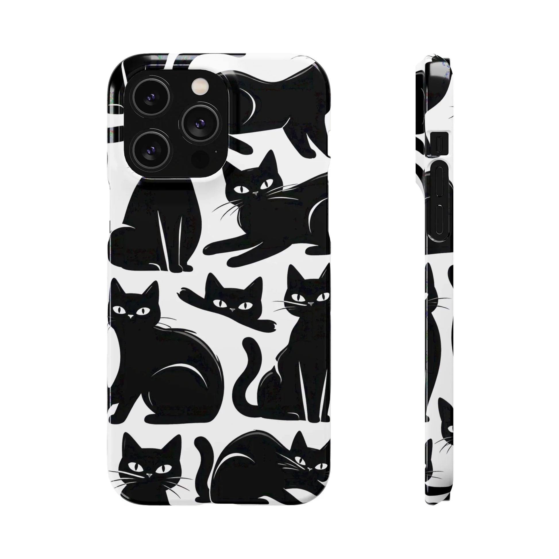 Black Cats Phone Case for iPhone 11-17 and Galaxy S20-S25 - KARARMDESIGN