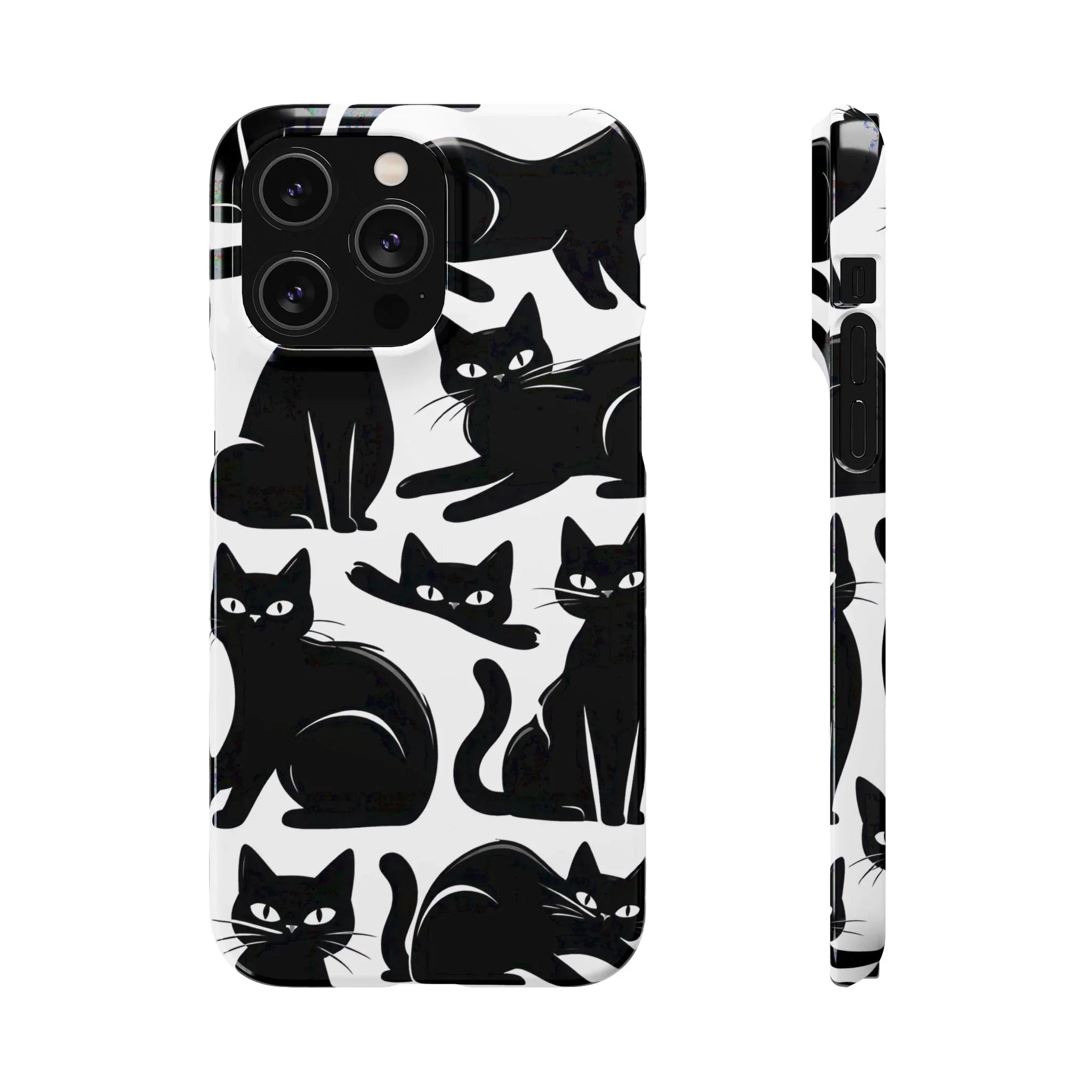Black Cats Phone Case for iPhone 11-17 and Galaxy S20-S25 - KARARMDESIGN