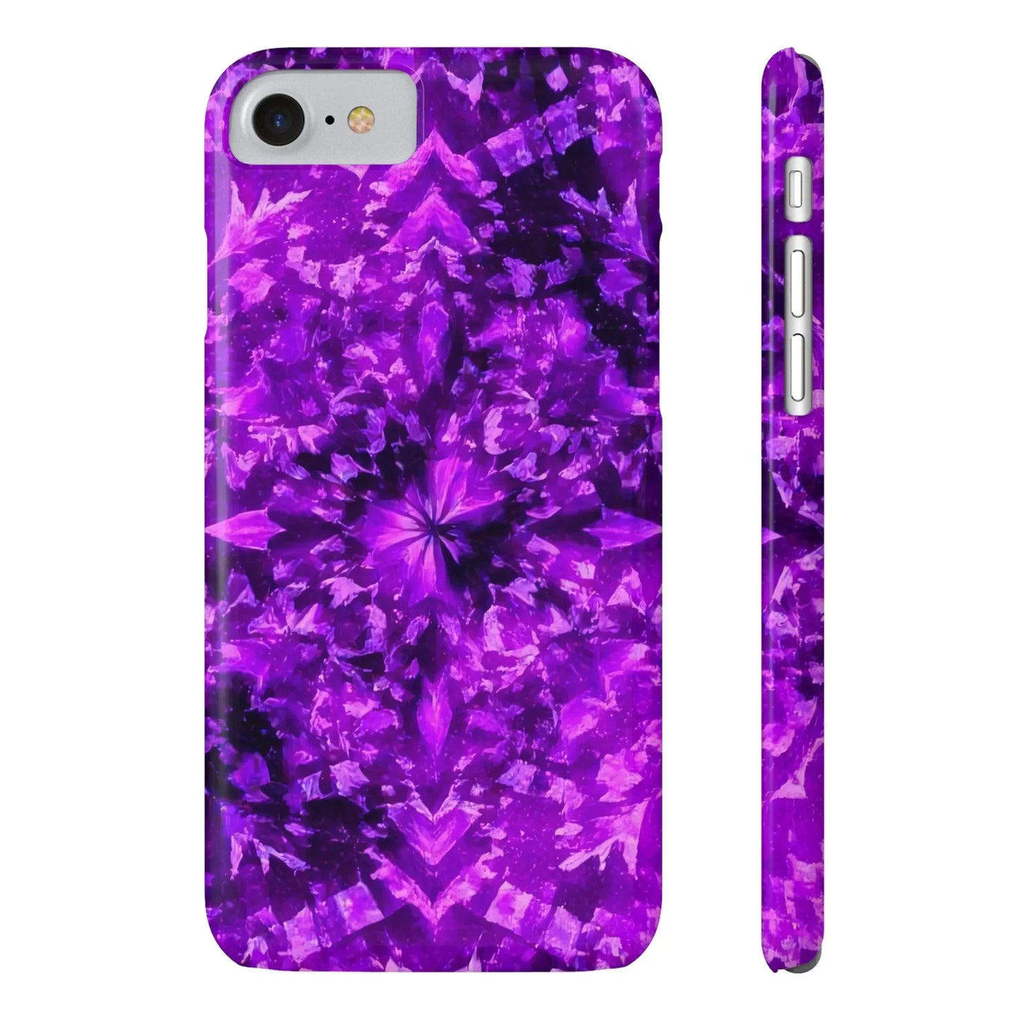 Vivid Purple Kaleidoscope Phone Case iPhone 7 to 16 Series Models - KarArmDesign