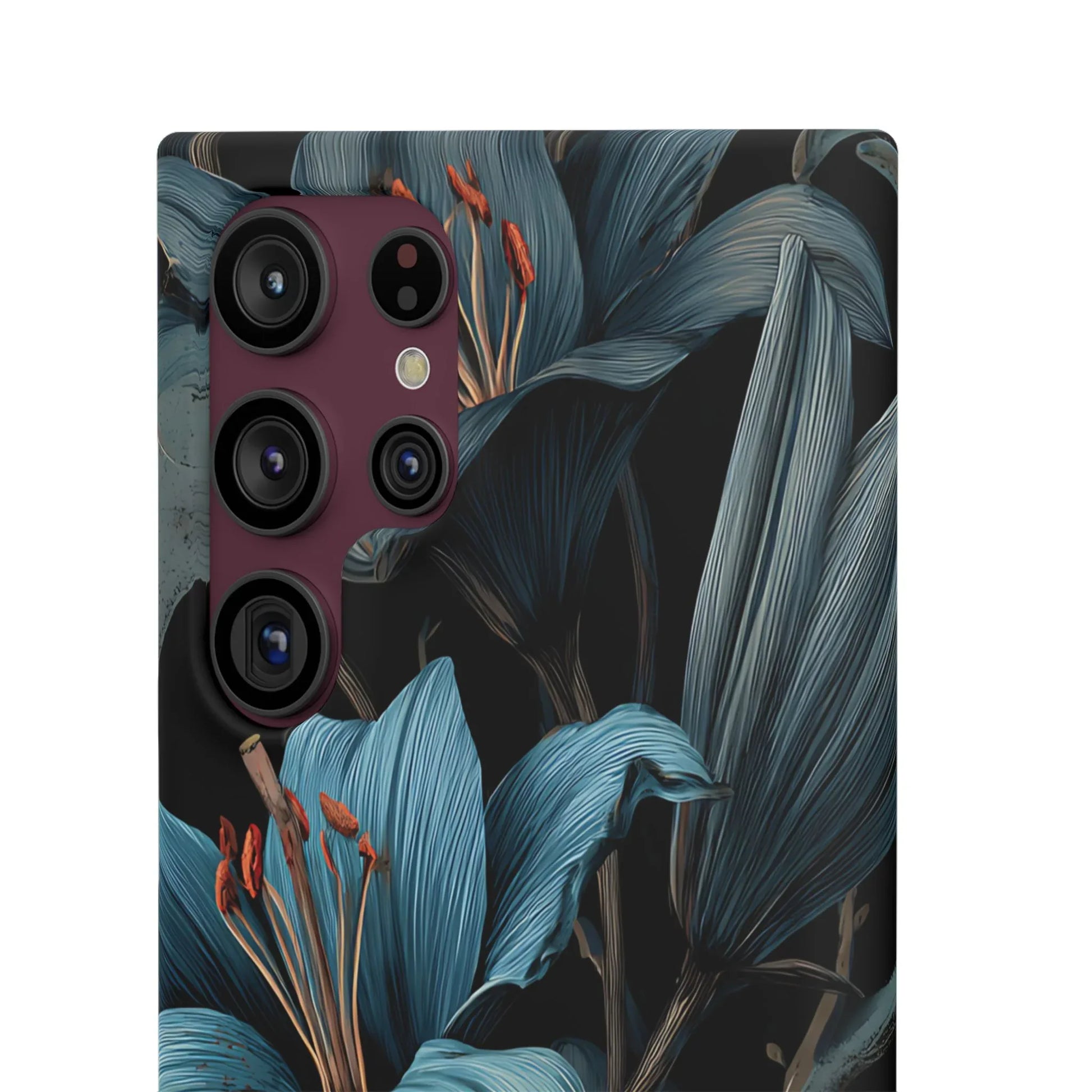 Blue Lily Floral Phone Case for iPhone 11-17 and Galaxy S20-S25 - KARARMDESIGN