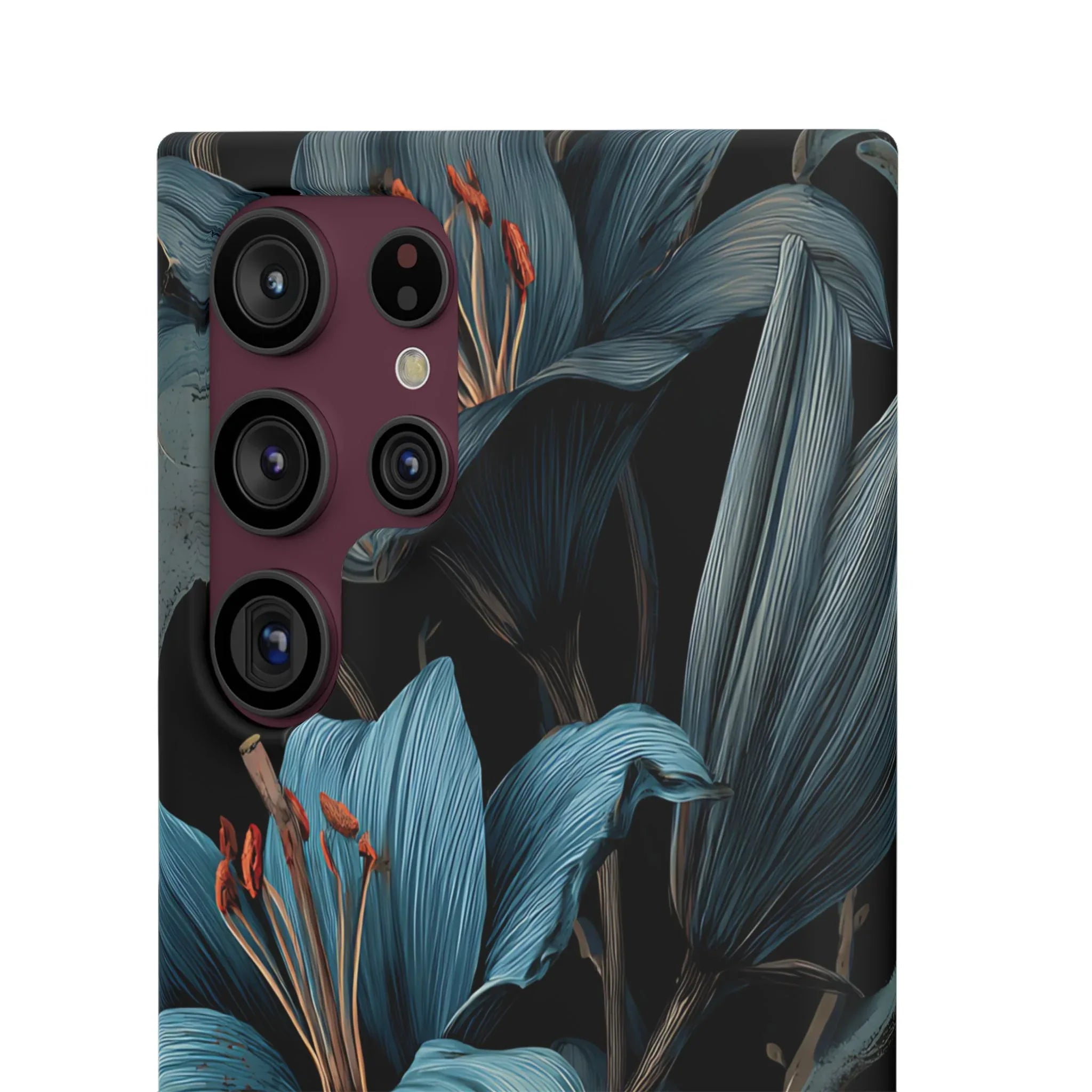 Blue Lily Floral Phone Case for iPhone 11-17 and Galaxy S20-S25 - KARARMDESIGN