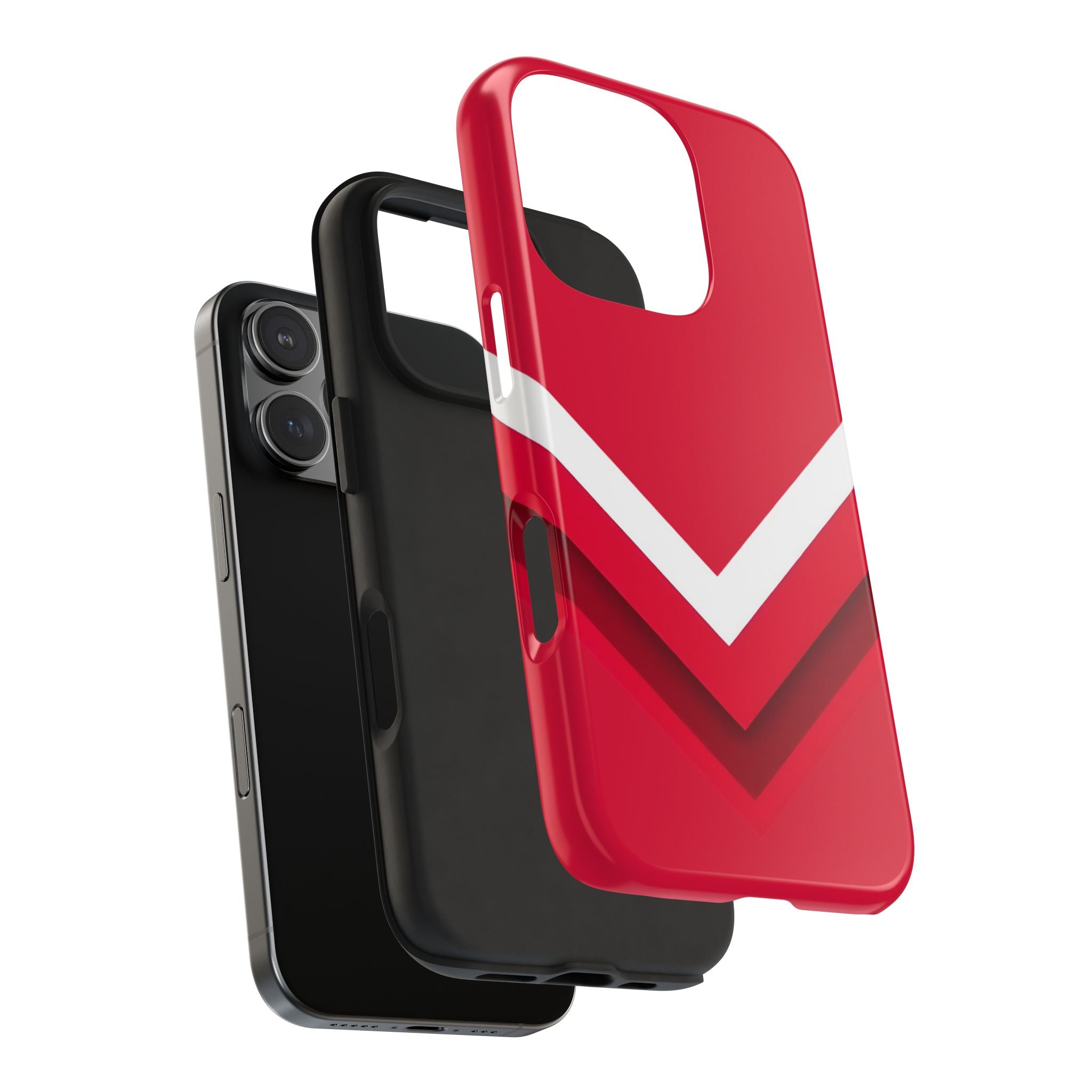 Red Chevron Armor Phone Case for iPhone 11–16 & Galaxy S21–S24