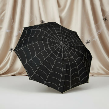 Spider Web Black Umbrella – Gothic Style Rain Protection - KARARMDESIGN