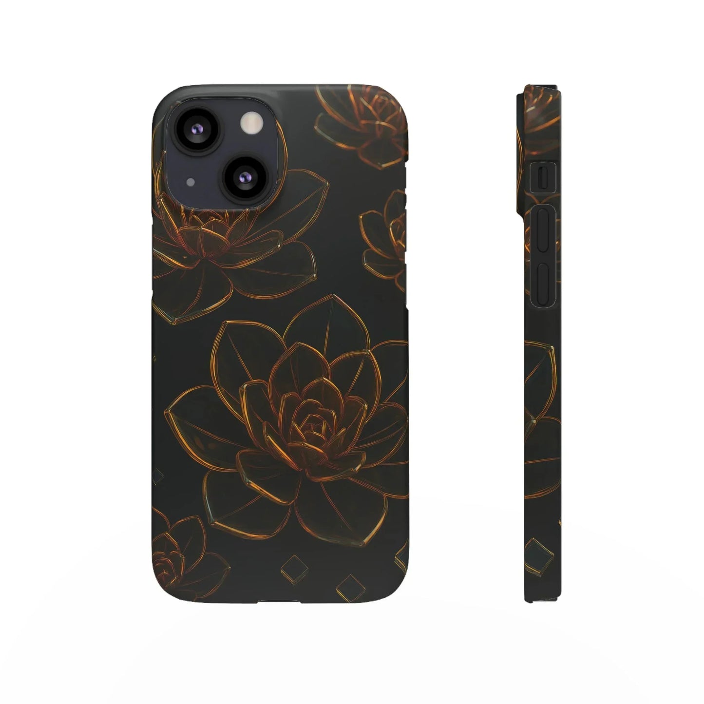 Glass Flower Phone Case for iPhone 7-16 and Galaxy S10-S24 Models
