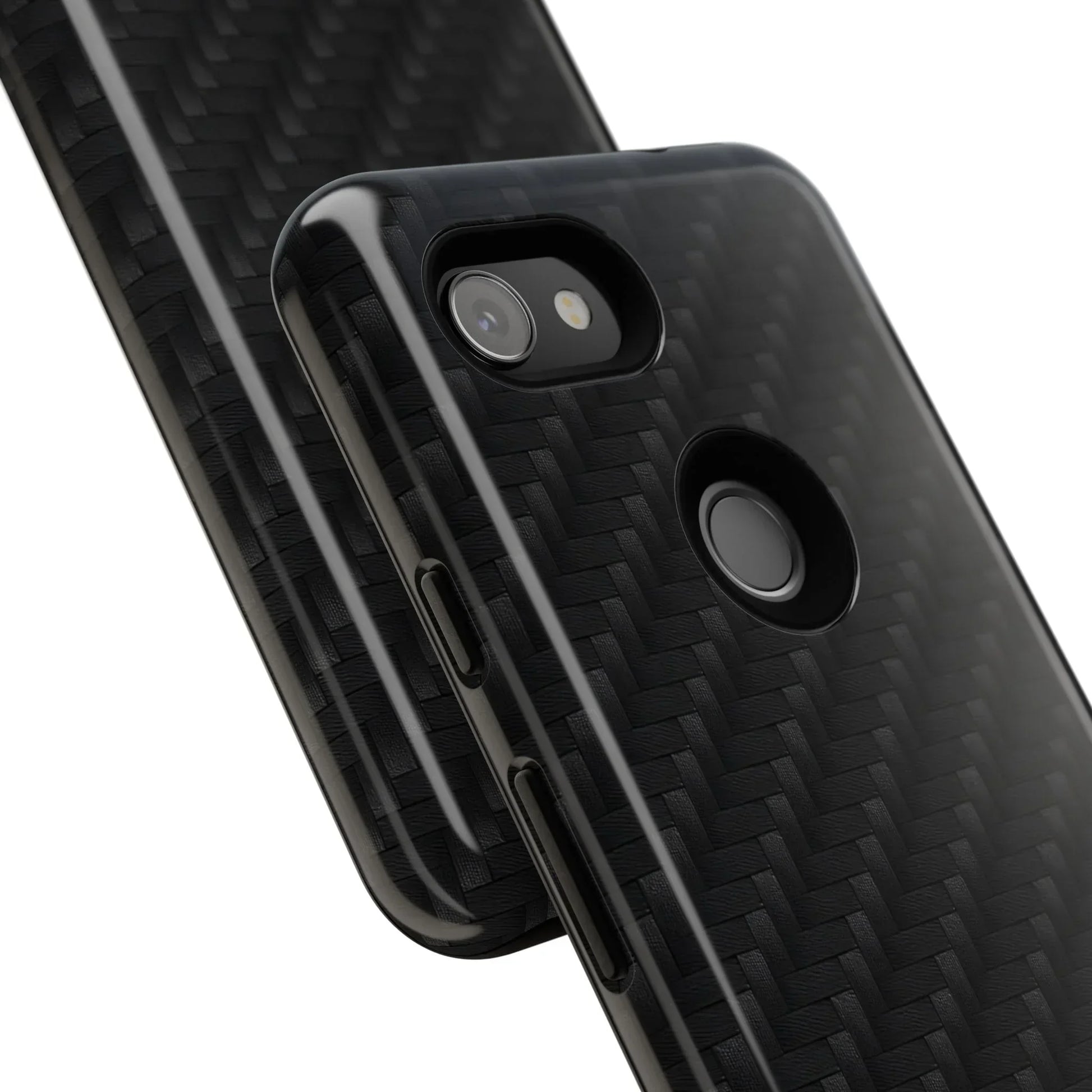 Black Carbon Phone Case Tough Case for iPhone 8-16 and Google Pixel up to 9 Models - KarArmDesign