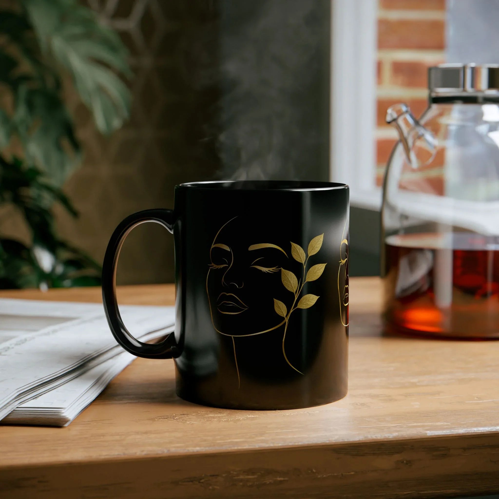 Golden Muse Mug - Black Mug (11oz, 15oz) - KARARMDESIGN