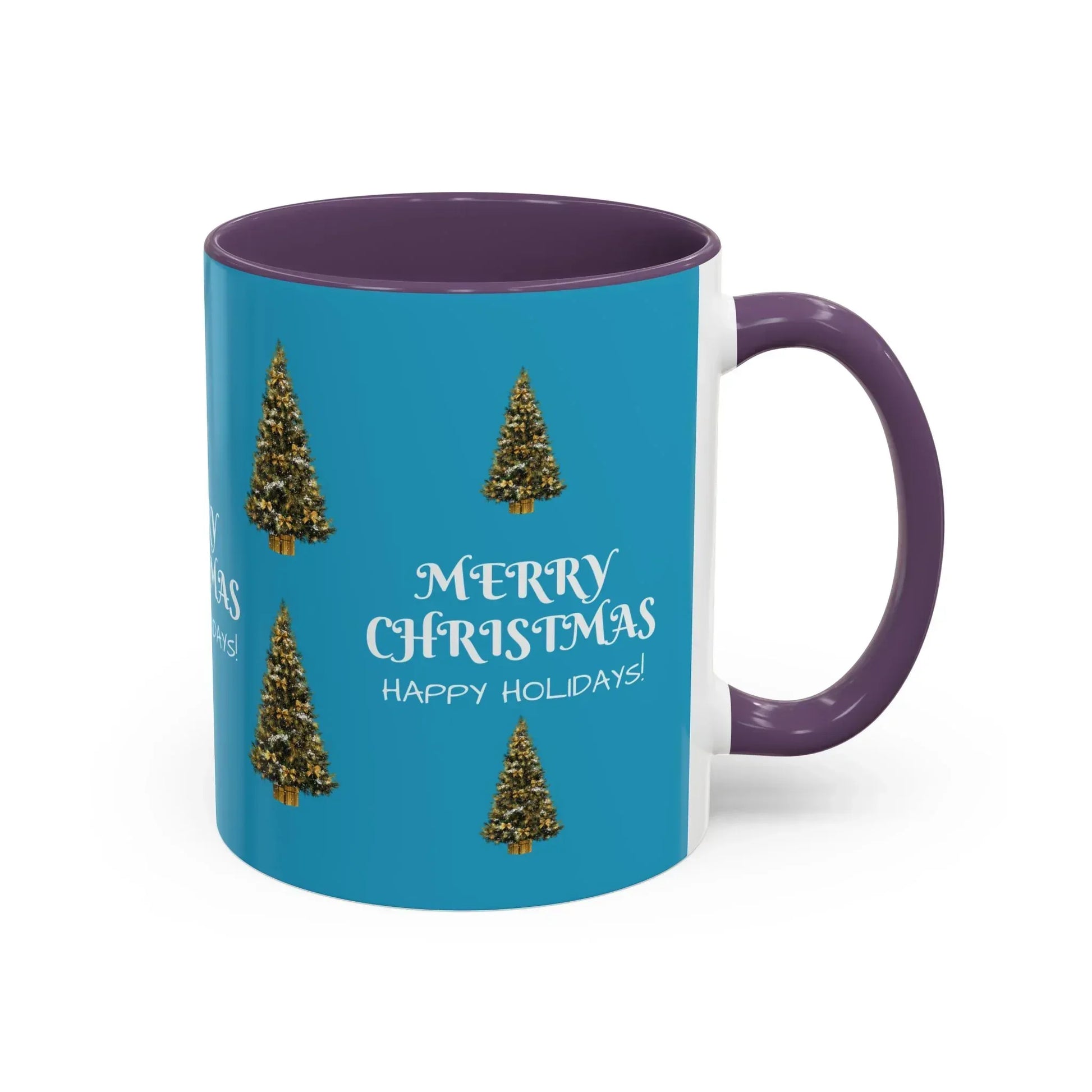 Merry Christmas and Happy Holidays Mug - Accent Coffee Mug (11, 15oz) - KARARMDESIGN