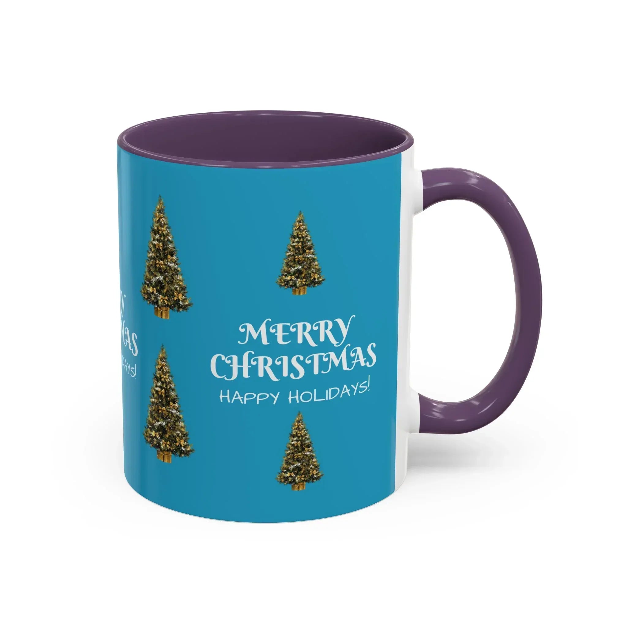 Merry Christmas and Happy Holidays Mug - Accent Coffee Mug (11, 15oz) - KARARMDESIGN