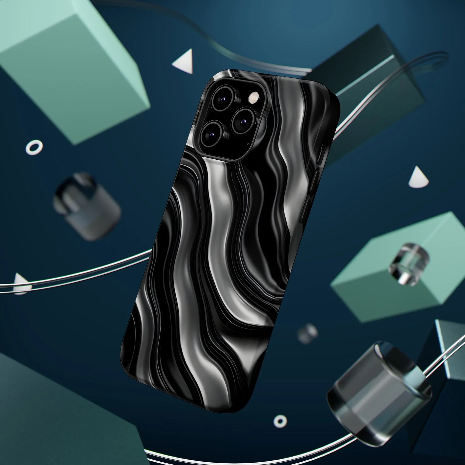 Wavy Illusion Marble Phone Case for iPhone 13-17 - KARARMDESIGN