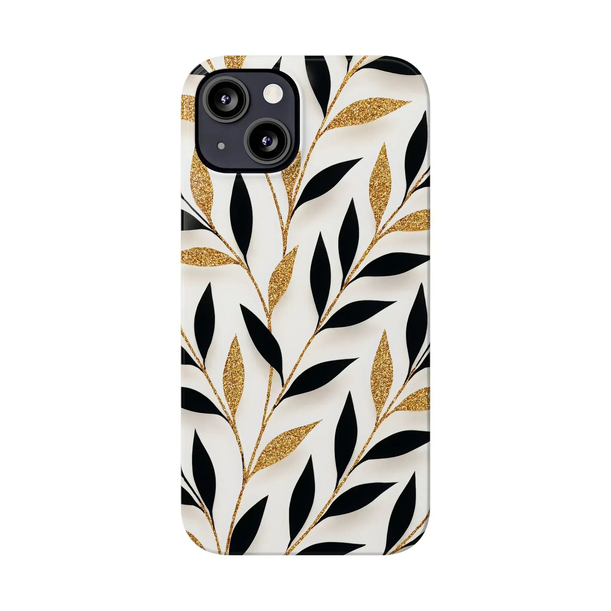 Botanical Gold Leaf Phone Case for iPhone 11-17 - KARARMDESIGN