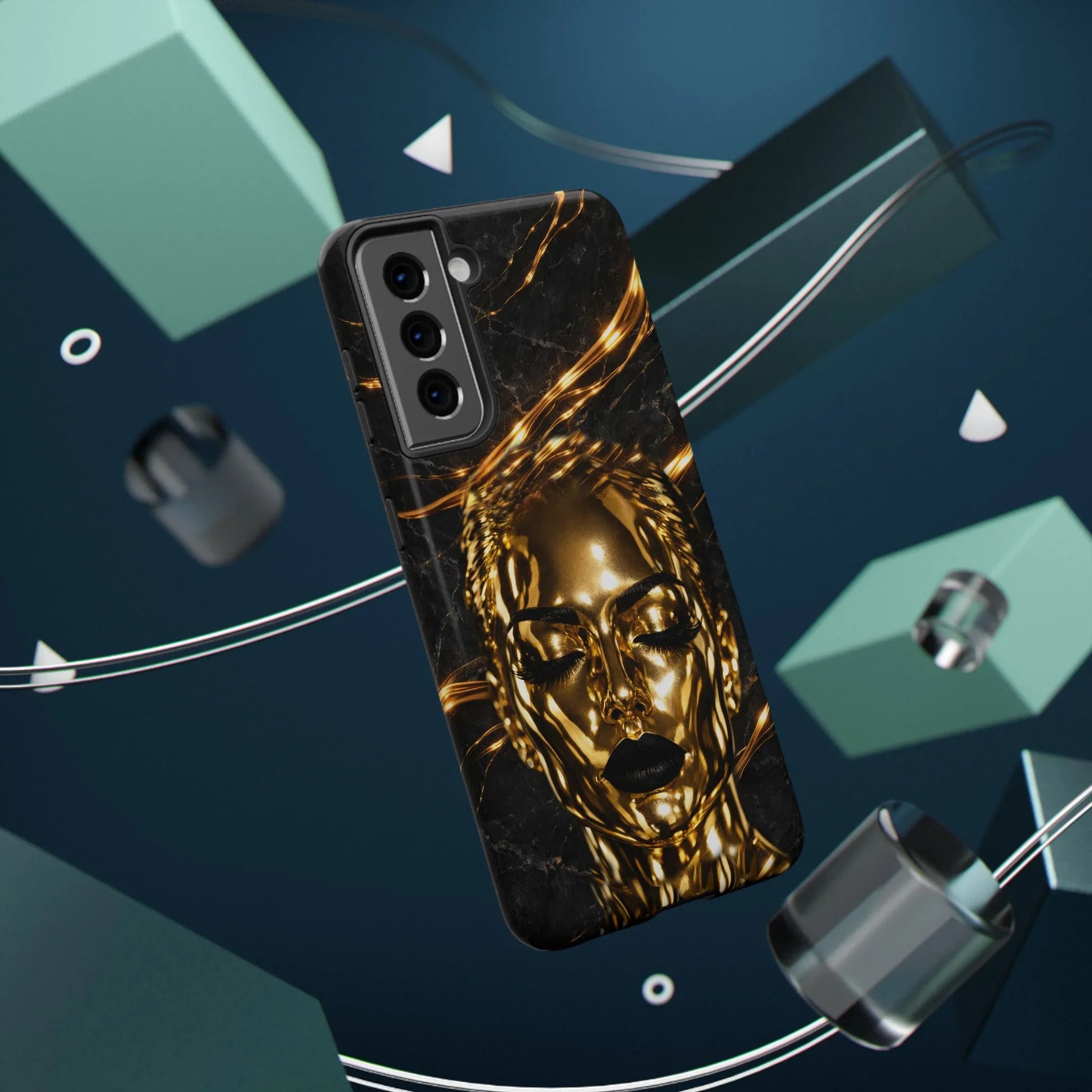 Luxury Gold Portrait Phone Case for iPhone 11-17 and Galaxy S21-S25 - KARARMDESIGN