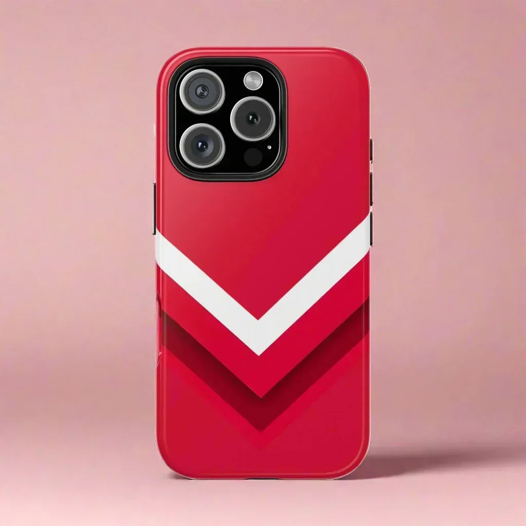 Red Chevron Armor Phone Case for iPhone 11–16 & Galaxy S21–S24 - KARARMDESIGN