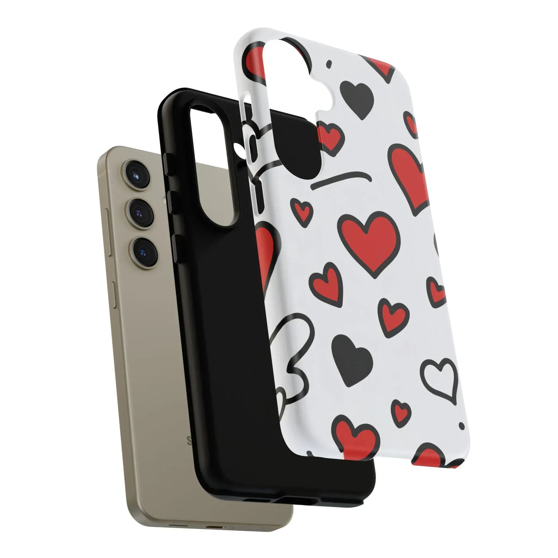 Scattered Hearts Phone Case for iPhone 11-17 and Galaxy S10-S25 - KARARMDESIGN