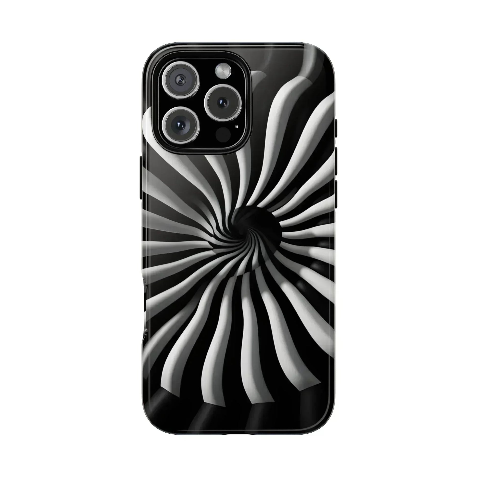 Hypnotic Black and White Spiral Phone Case for iPhone & Galaxy - KARARMDESIGN