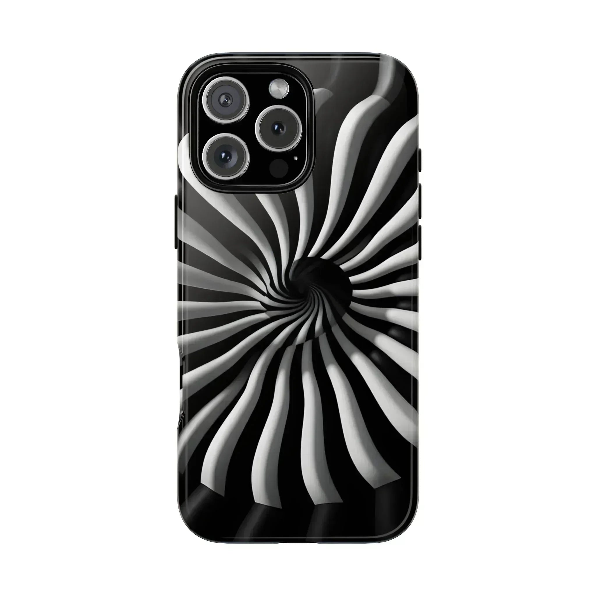 Hypnotic Black and White Spiral Phone Case for iPhone & Galaxy - KARARMDESIGN