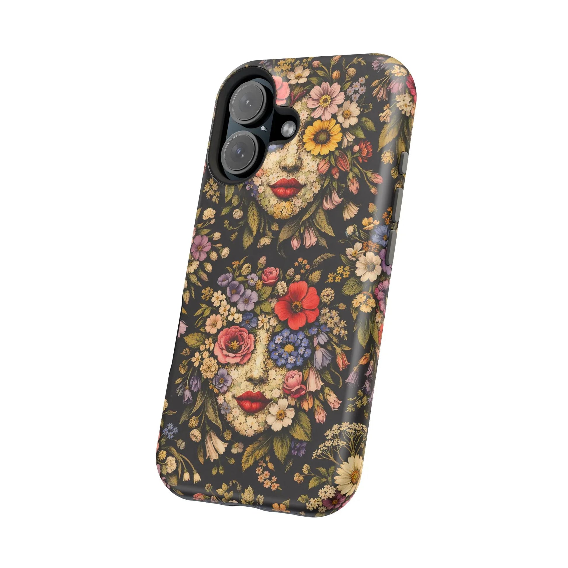 Vintage Flower Face Phone Case for iPhone 13-17 - KARARMDESIGN