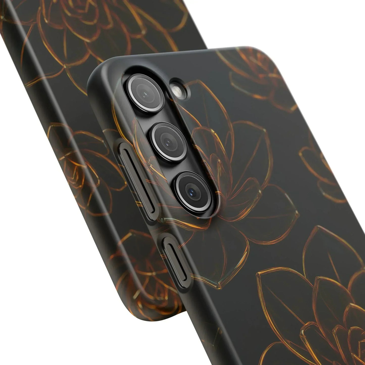 Glass Flower Phone Case for iPhone 7-16 and Galaxy S10-S24 Models