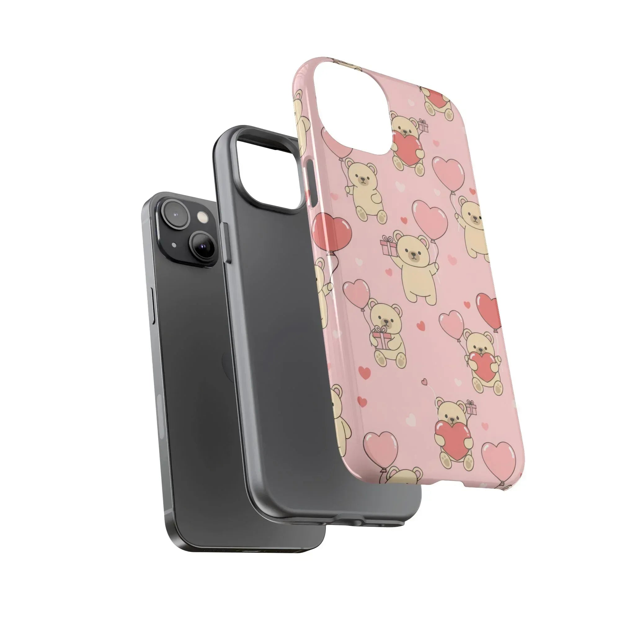 Teddy's Valentine Parade Phone Case for iPhone 11-17 and Galaxy S21-S25 - KARARMDESIGN
