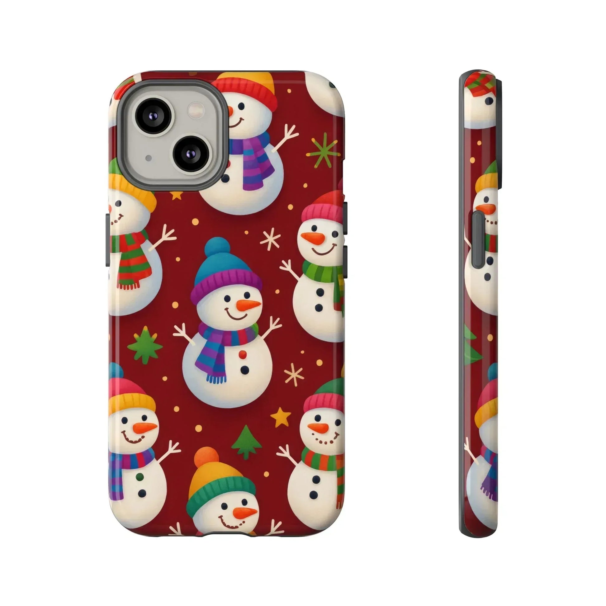 Festive Snowmen Parade Phone Case for iPhone 11–17 and Galaxy S10–S25 - KARARMDESIGN