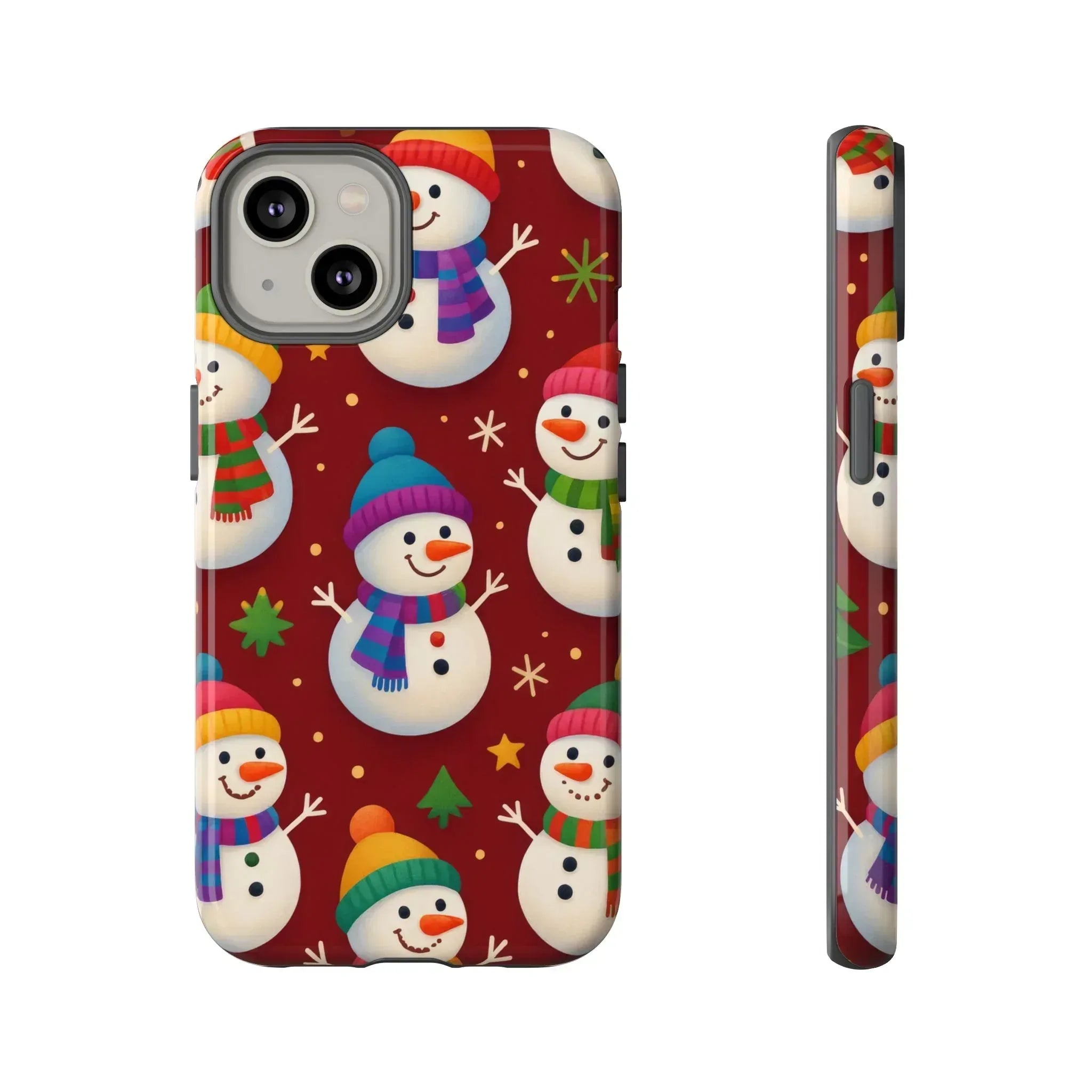 Festive Snowmen Parade Phone Case for iPhone 11–17 and Galaxy S10–S25 - KARARMDESIGN