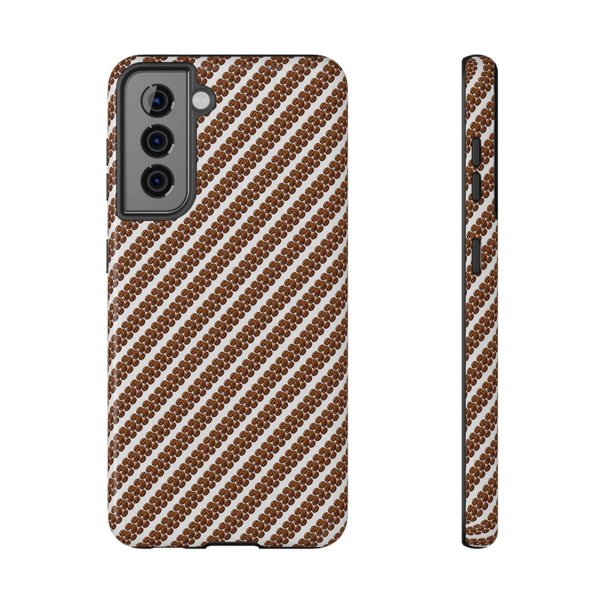 Stylish Coffee Pattern Phone Case for iPhone 11–17 and Galaxy S21–S22 - KARARMDESIGN
