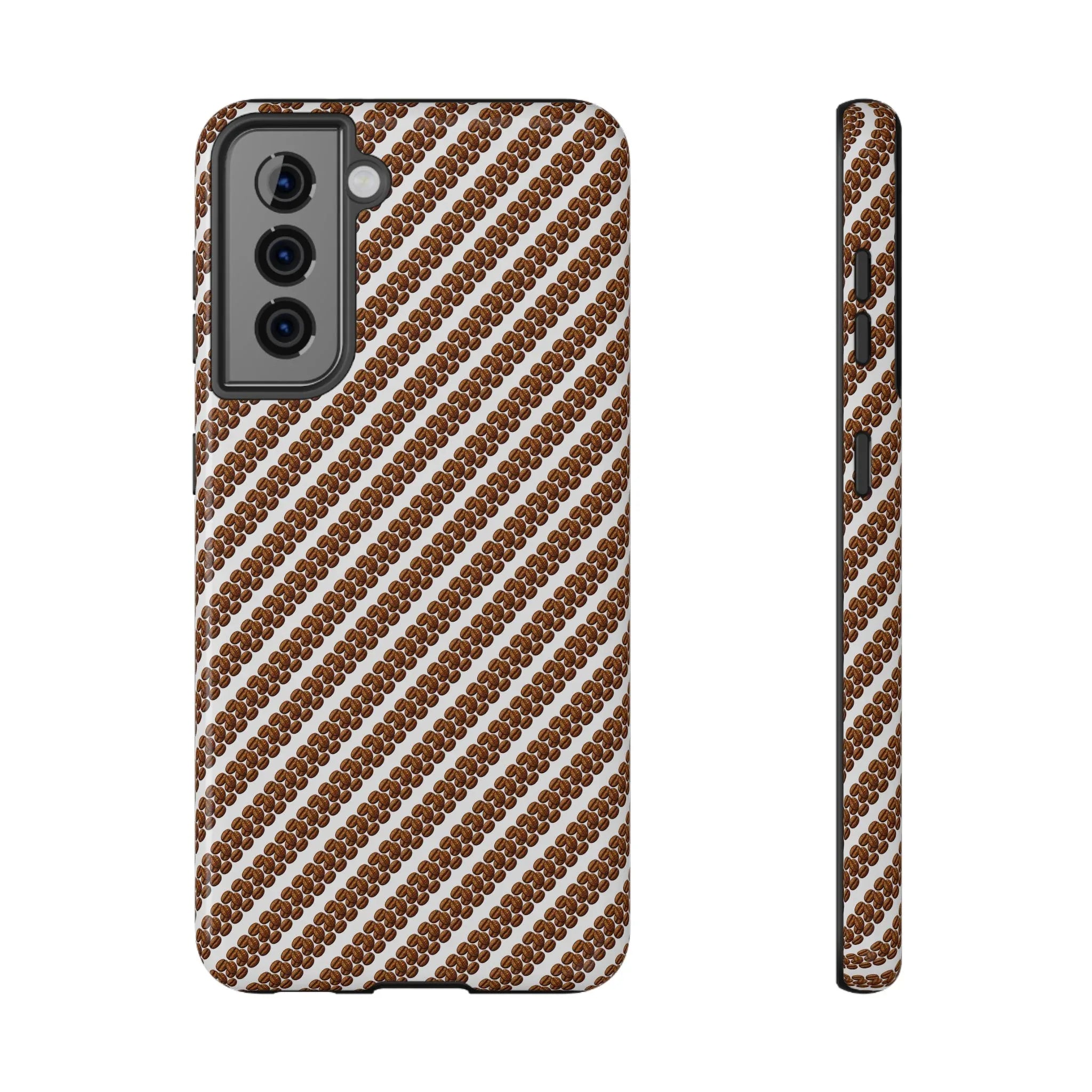 Stylish Coffee Pattern Phone Case for iPhone 11–17 and Galaxy S21–S22 - KARARMDESIGN
