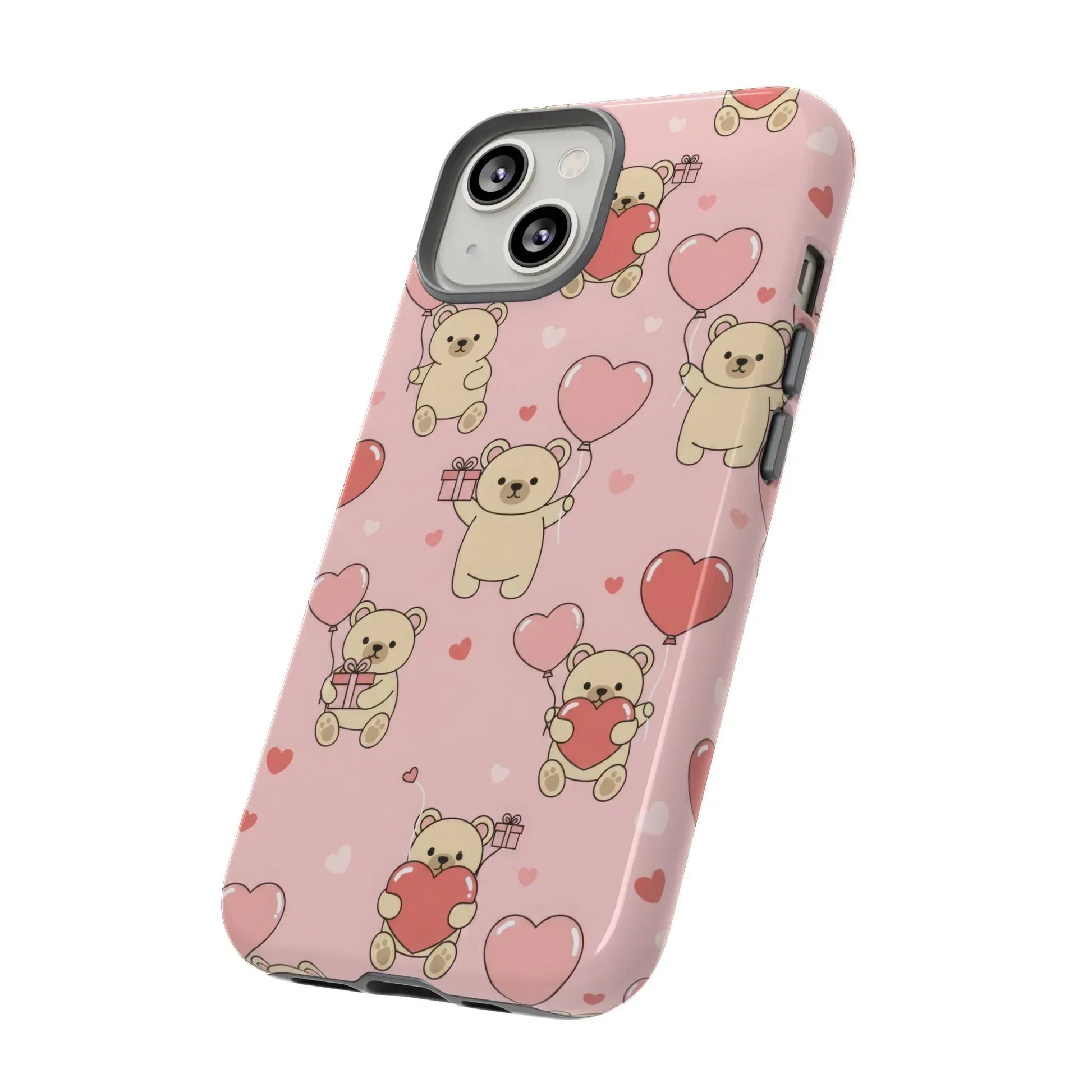 Teddy's Valentine Parade Phone Case for iPhone 11-17 and Galaxy S21-S25 - KARARMDESIGN