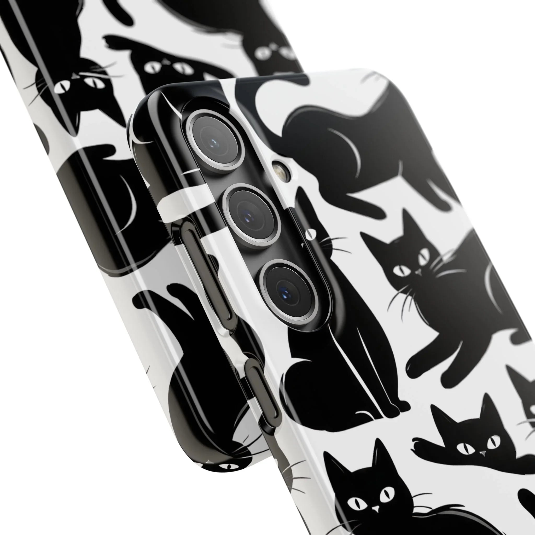 Black Cats Phone Case for iPhone 11-17 and Galaxy S20-S25 - KARARMDESIGN