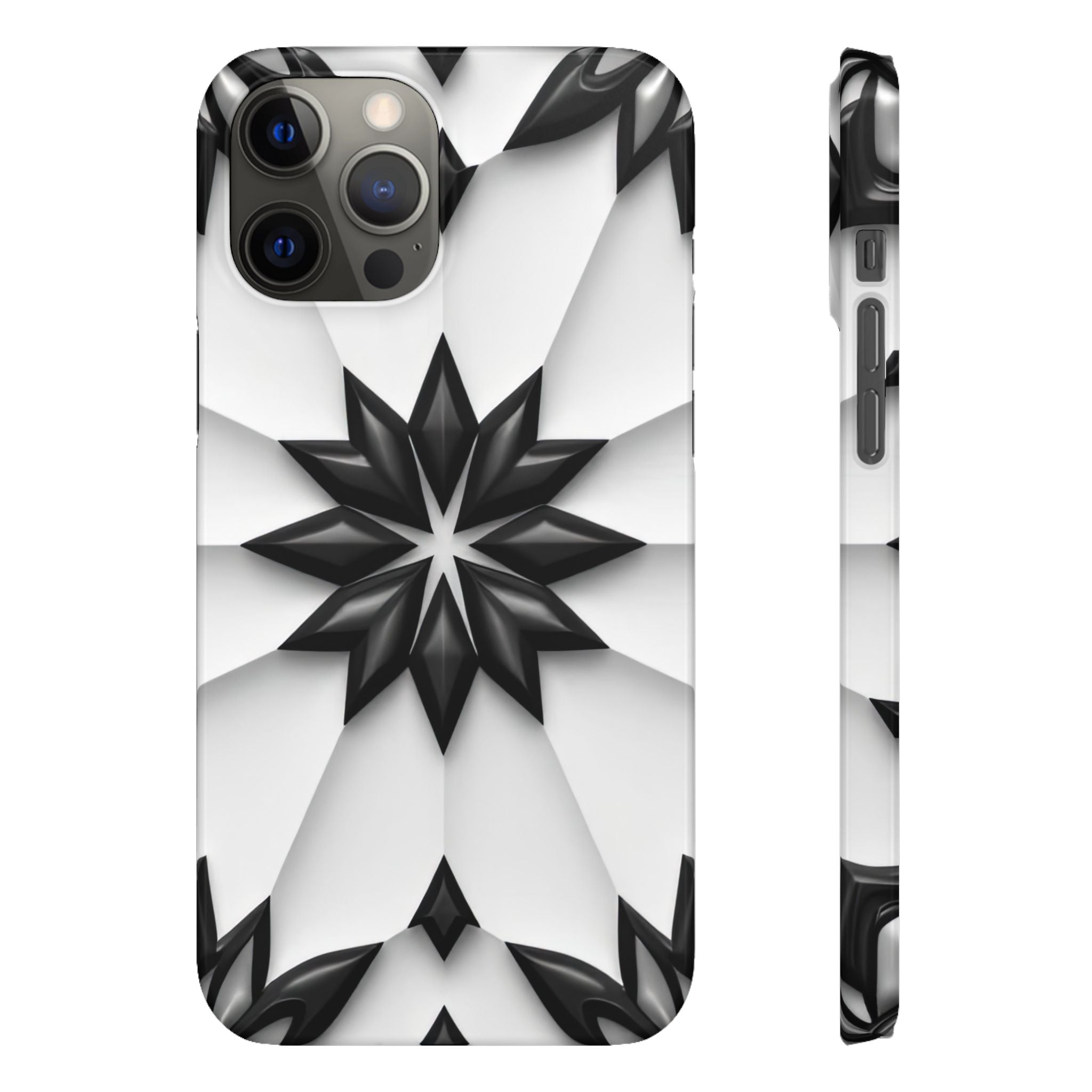 Black & White Geometric Snap Case for iPhone & Samsung Galaxy