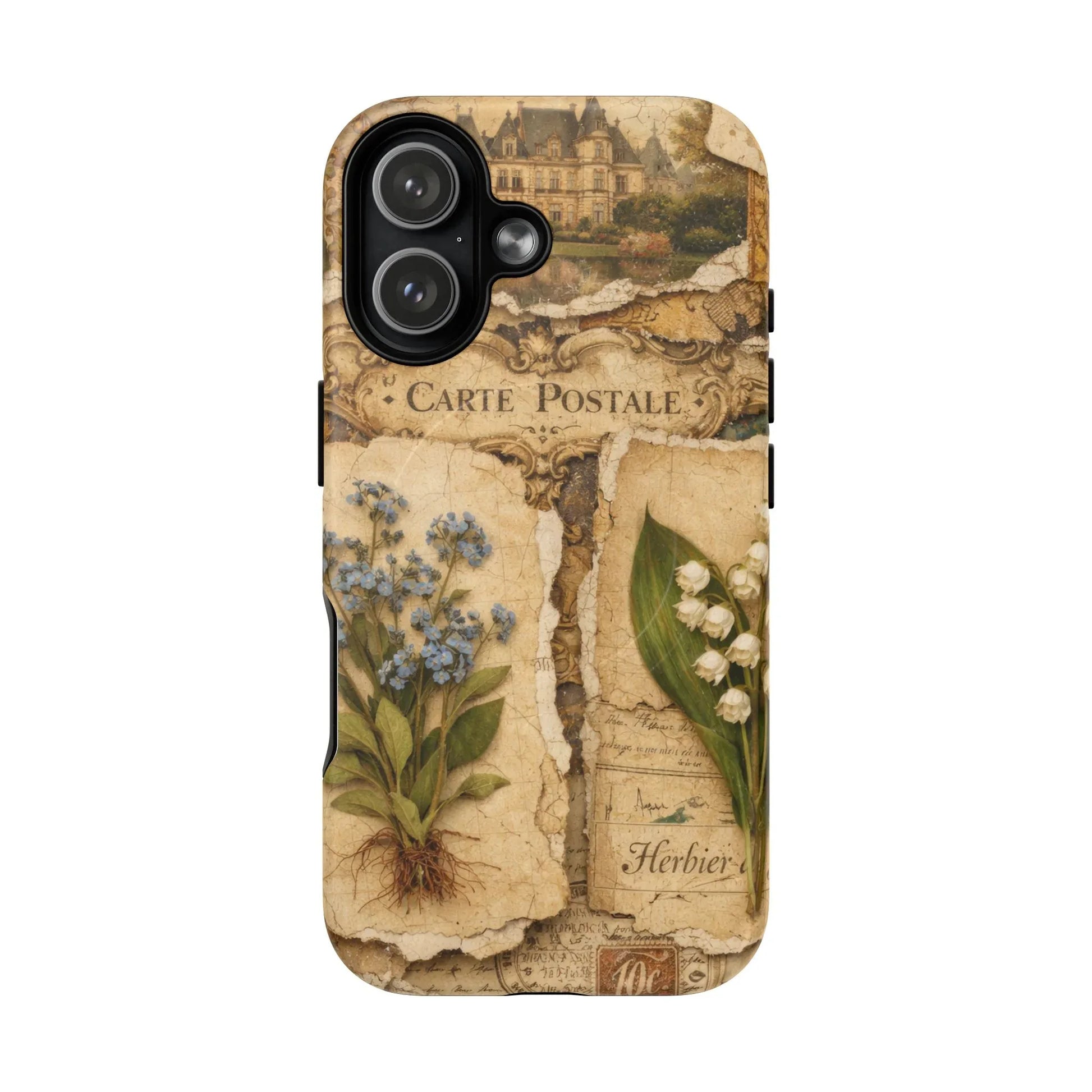 Vintage Botanical Postcard Phone Case for iPhone 13-17 - KARARMDESIGN