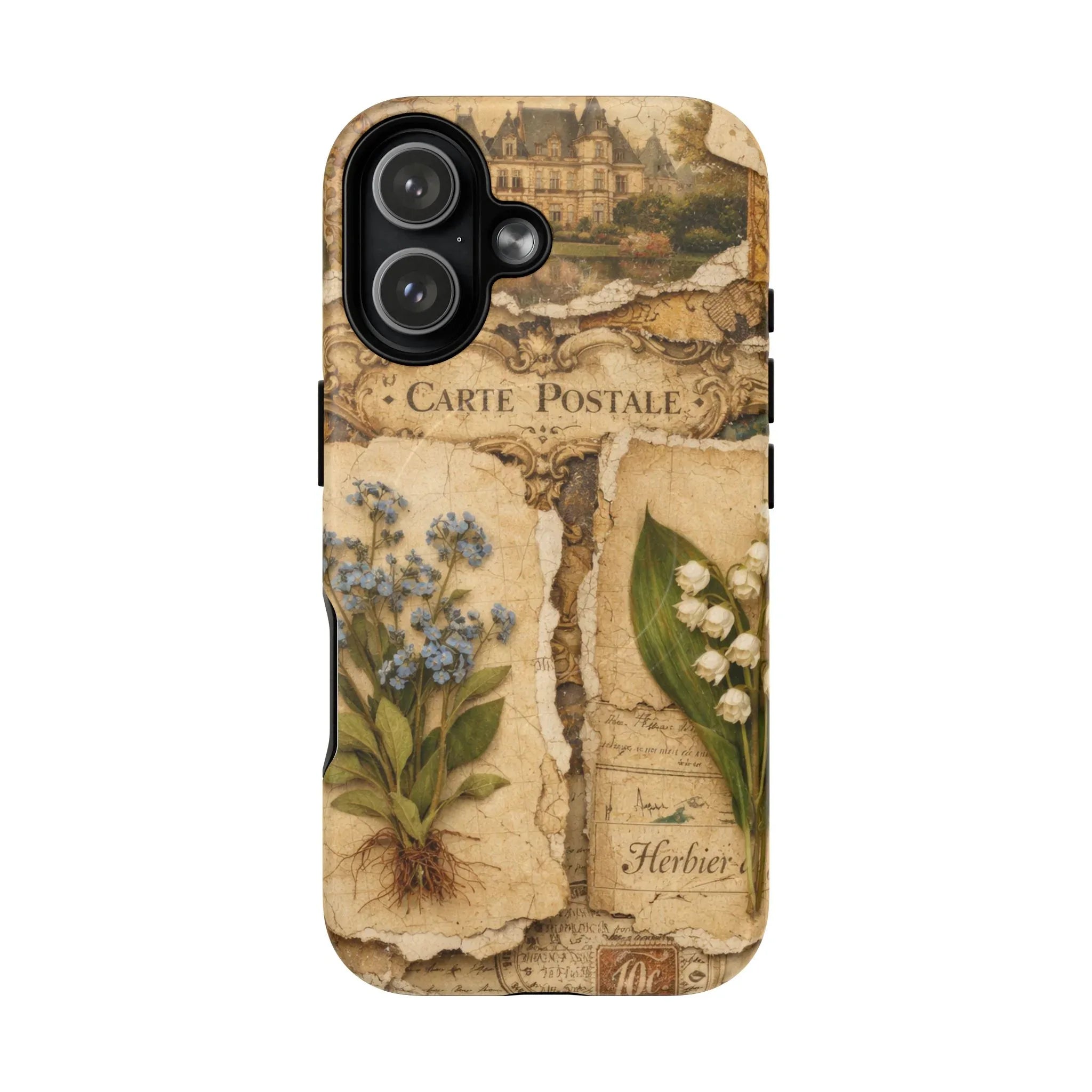 Vintage Botanical Postcard Phone Case for iPhone 13-17 - KARARMDESIGN