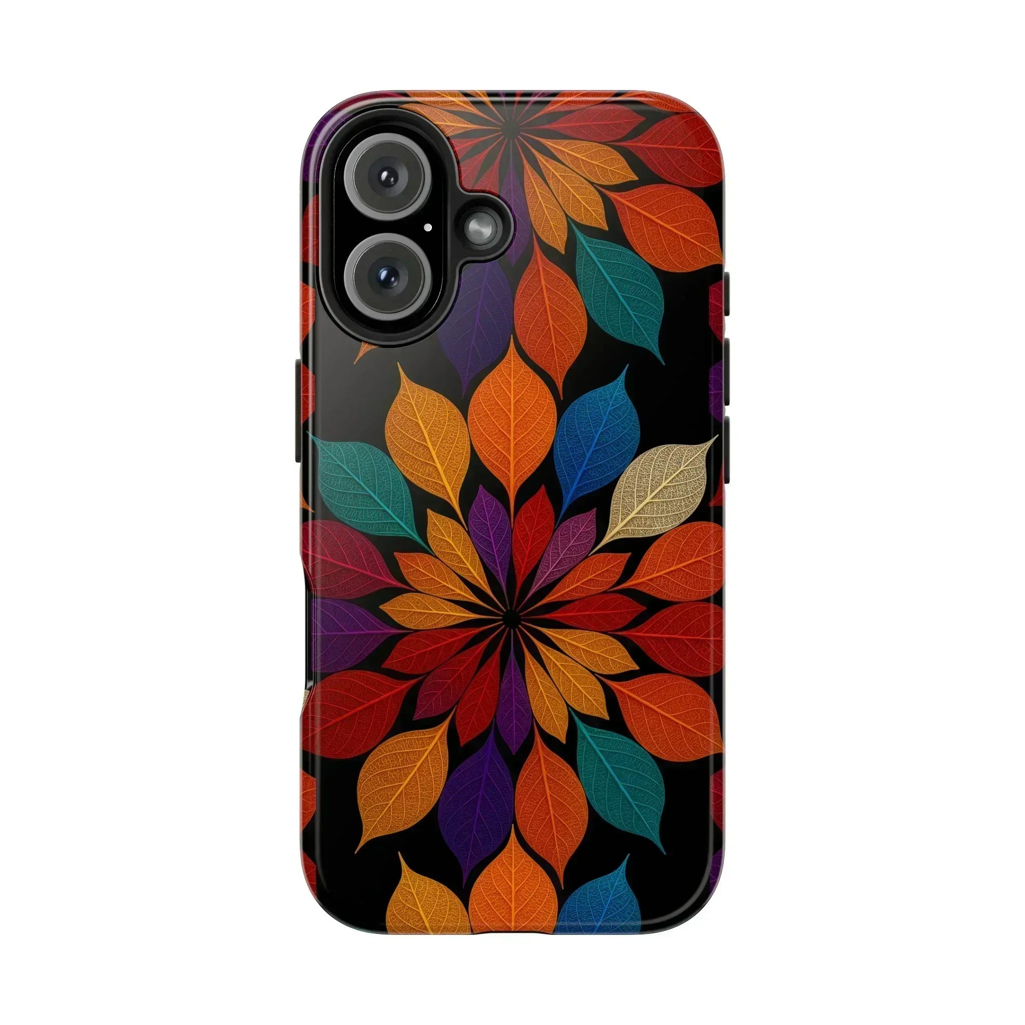 Leaf Mandala Phone Case for iPhone 11-16 and Galaxy S21-S24 - KARARMDESIGN
