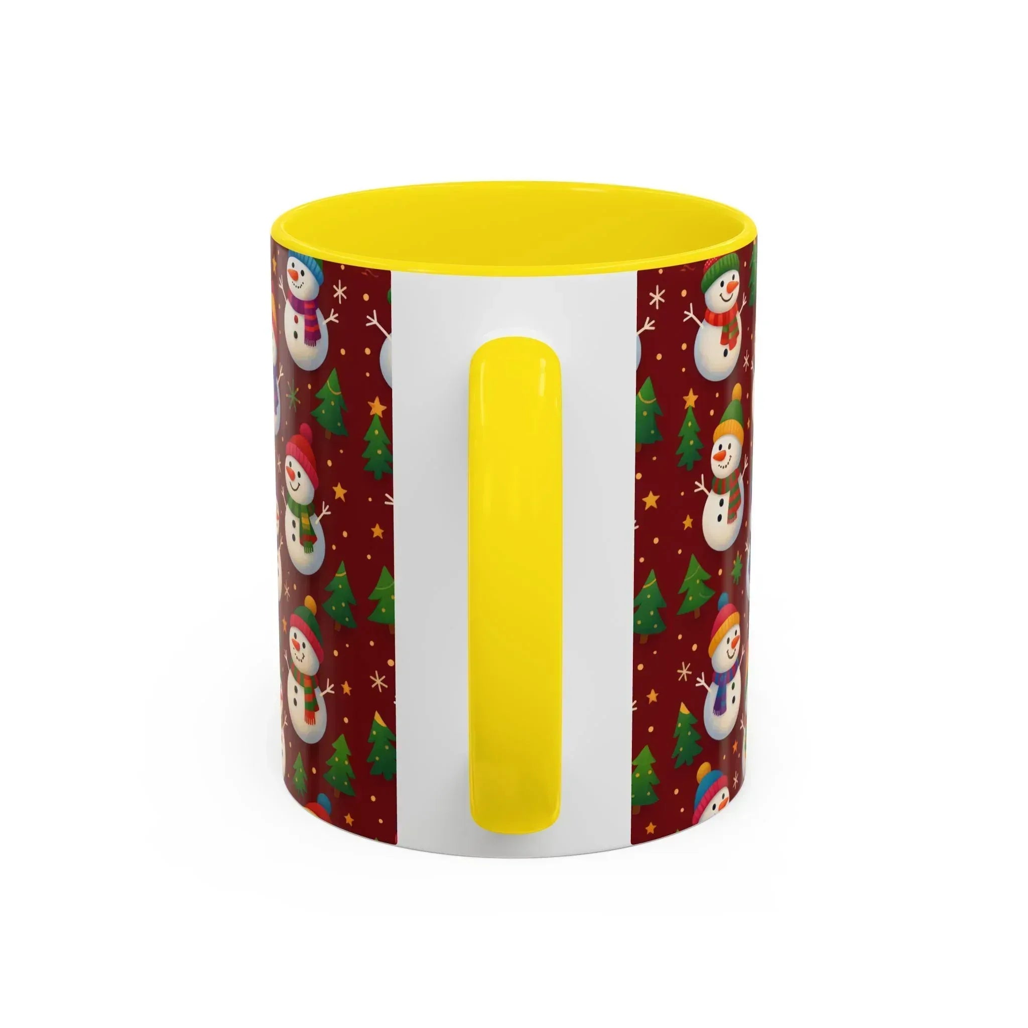 Festive Snowman Parade Accent Coffee Mug (11oz) - KARARMDESIGN