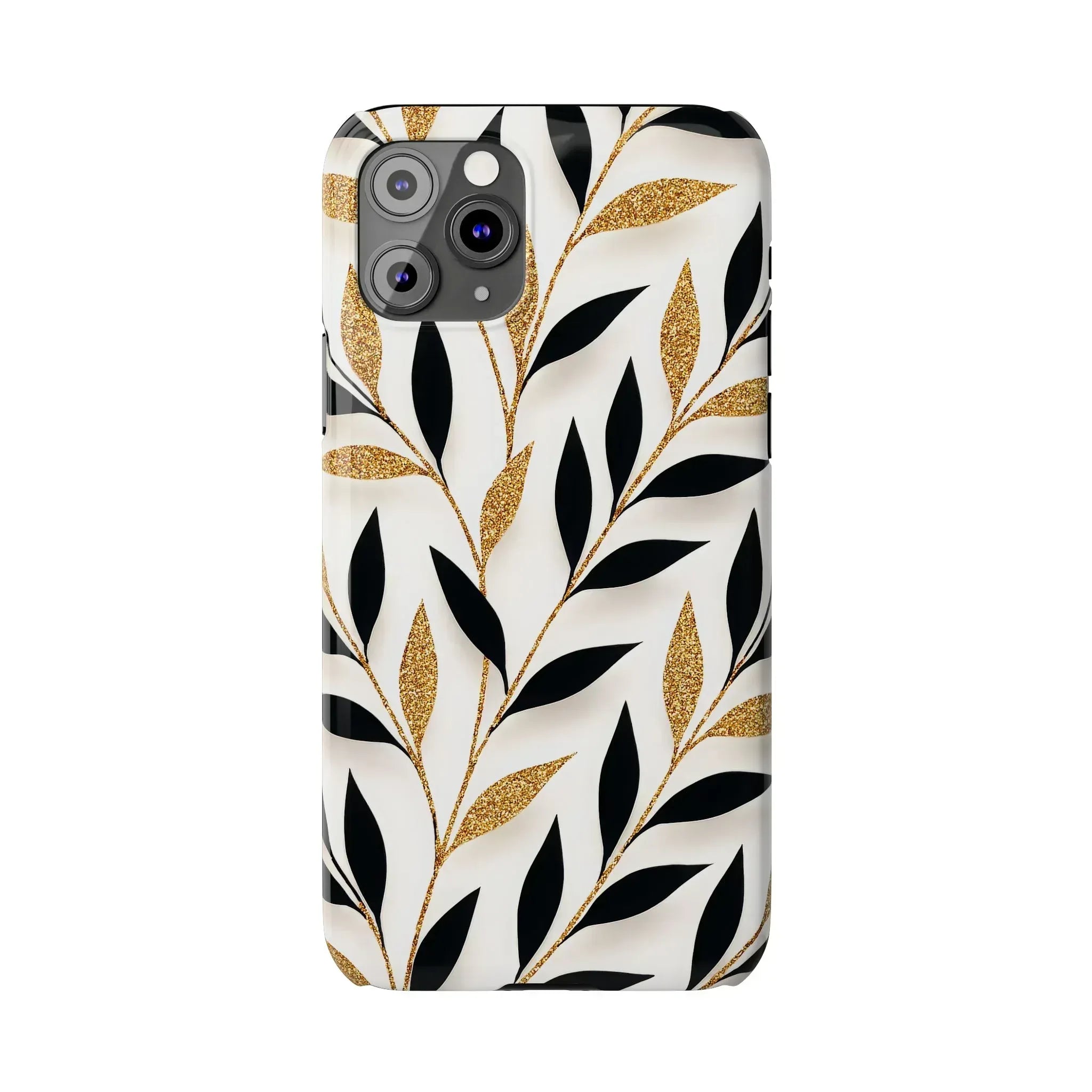 Botanical Gold Leaf Phone Case for iPhone 11-17 - KARARMDESIGN